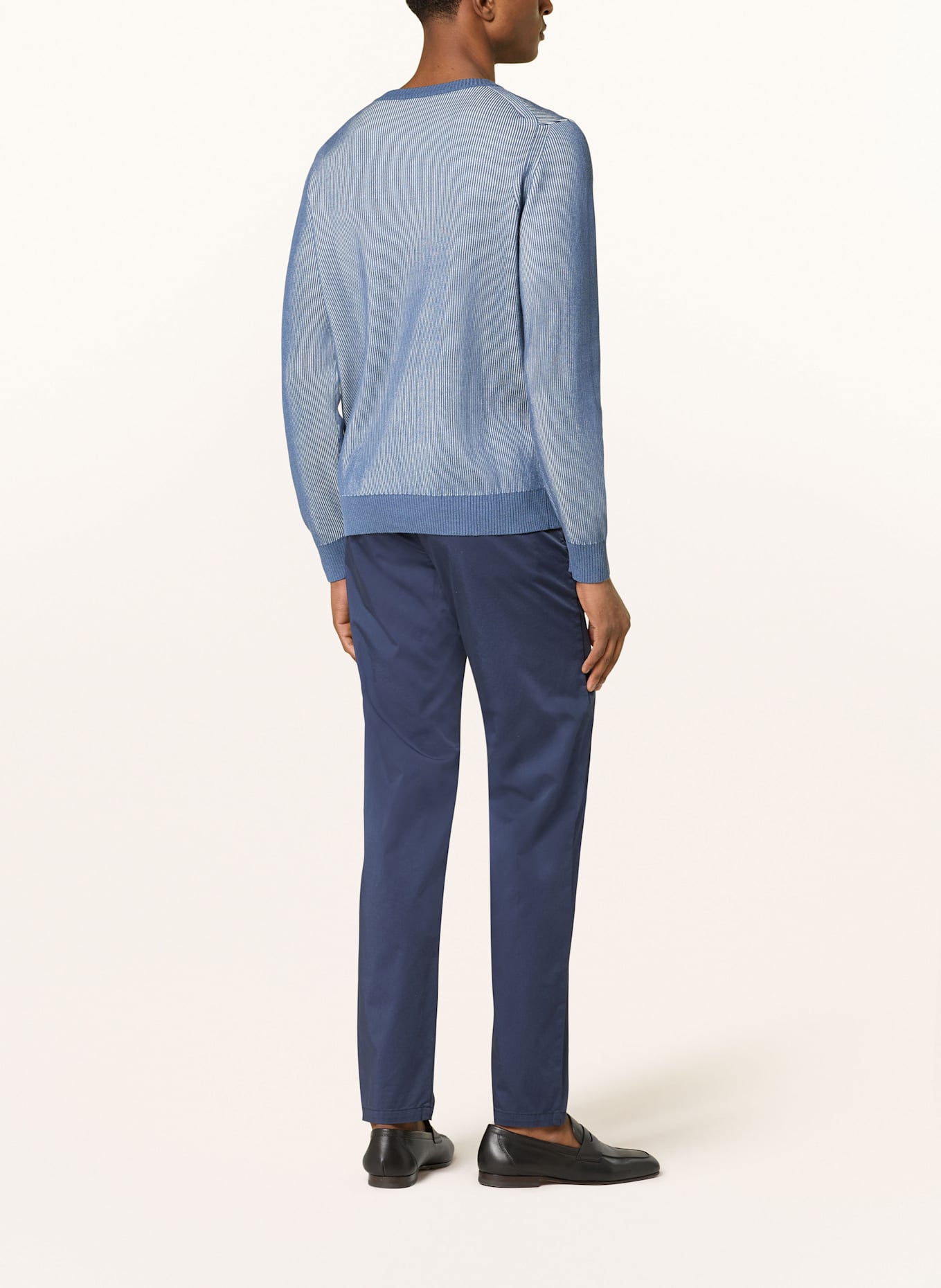 MAURIZIO BALDASSARI Pull VANISE avec soie: BLEU FONCÉ / CRÈME