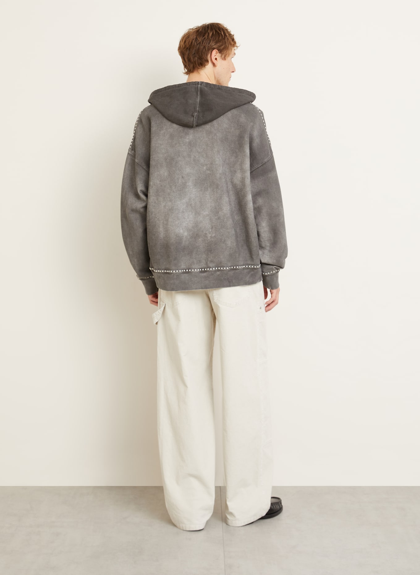 GOLDEN GOOSE Sweatjacke mit Nieten: DUNKELGRAU