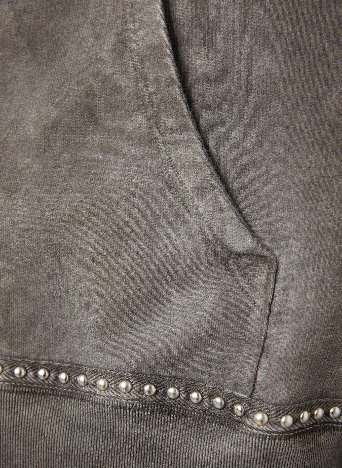 GOLDEN GOOSE Sweatjacke mit Nieten: DUNKELGRAU
