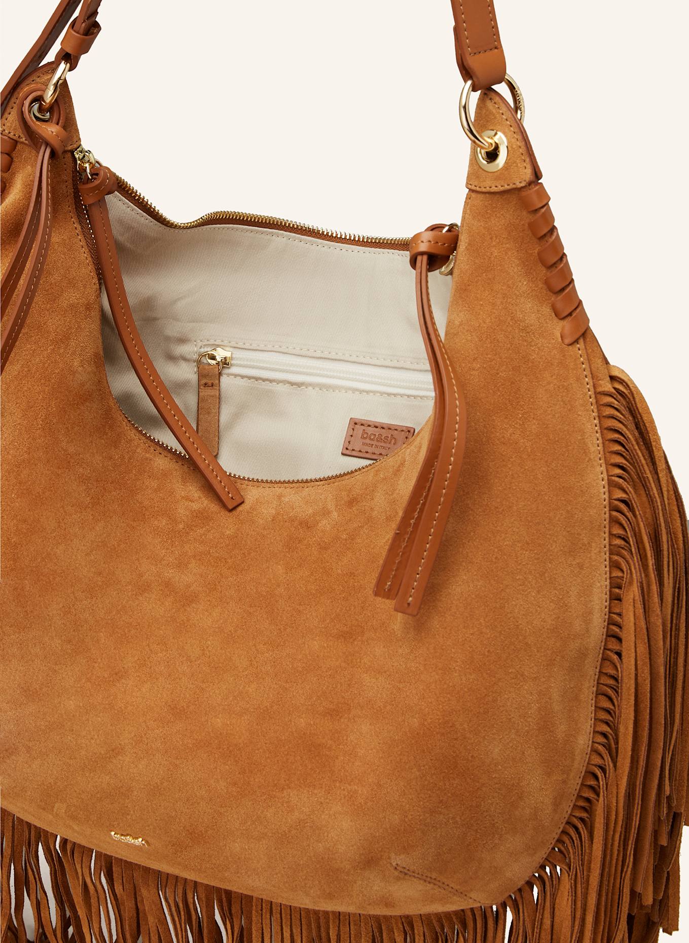 ba&sh Schultertasche XL: COGNAC