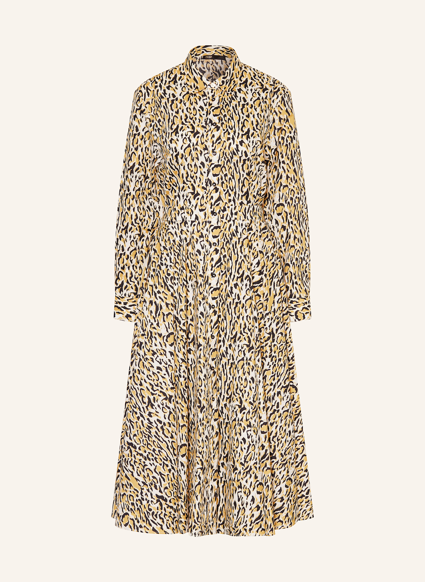 maje Hemdblusenkleid: BEIGE/ WEISS/ SCHWARZ