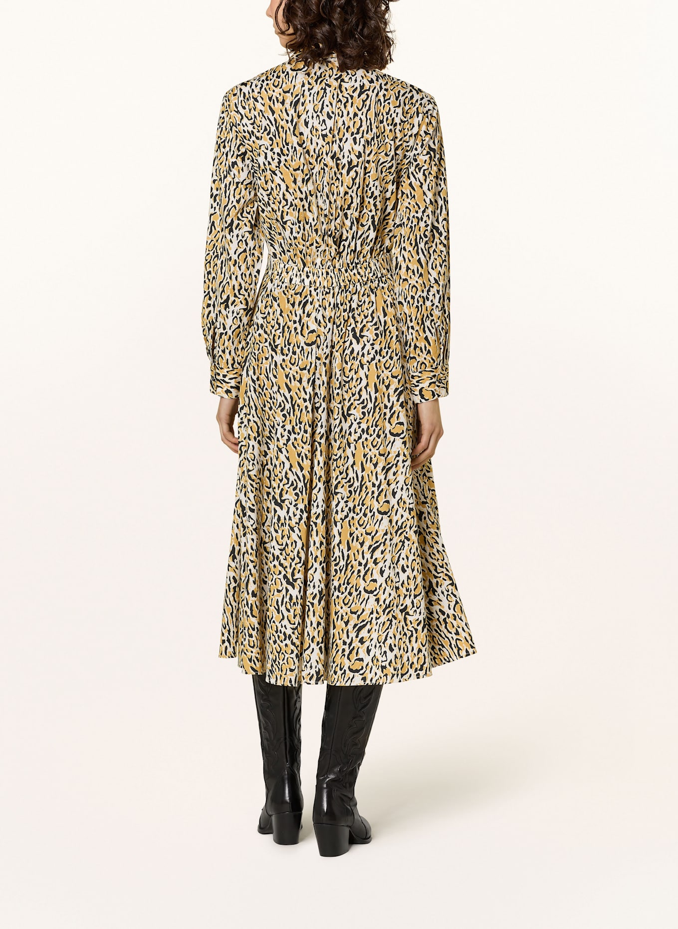 maje Hemdblusenkleid: BEIGE/ WEISS/ SCHWARZ