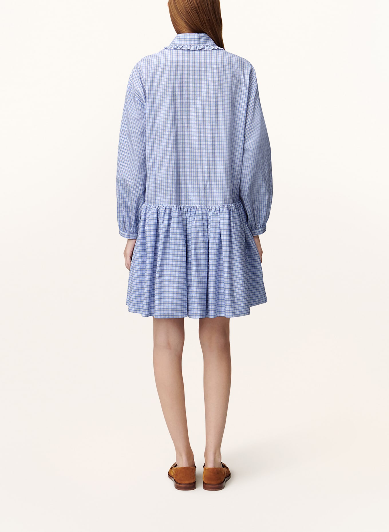 CLAUDIE PIERLOT Hemdblusenkleid: HELLBLAU/ WEISS