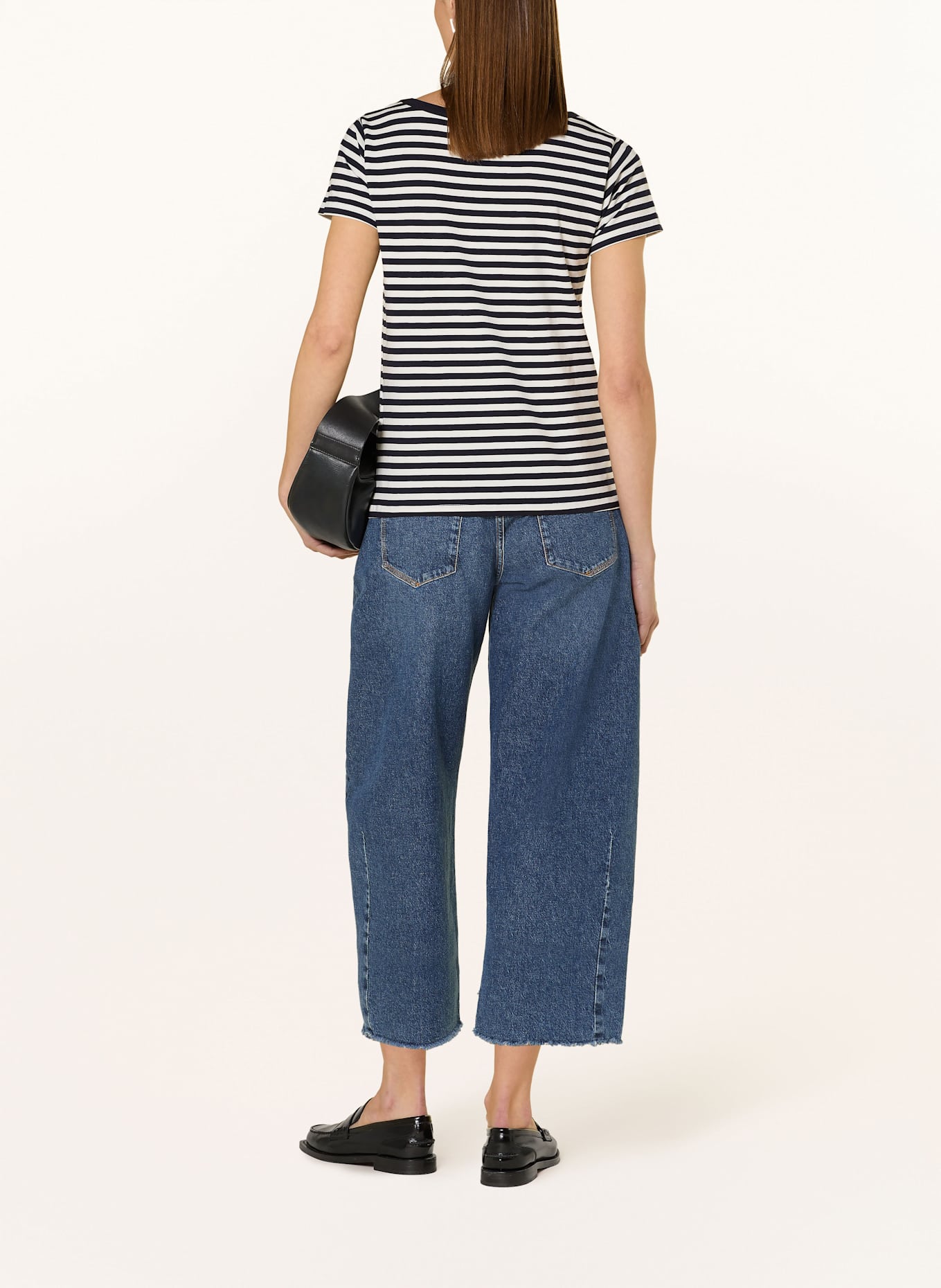 monari T-shirt: WHITE / DARK BLUE