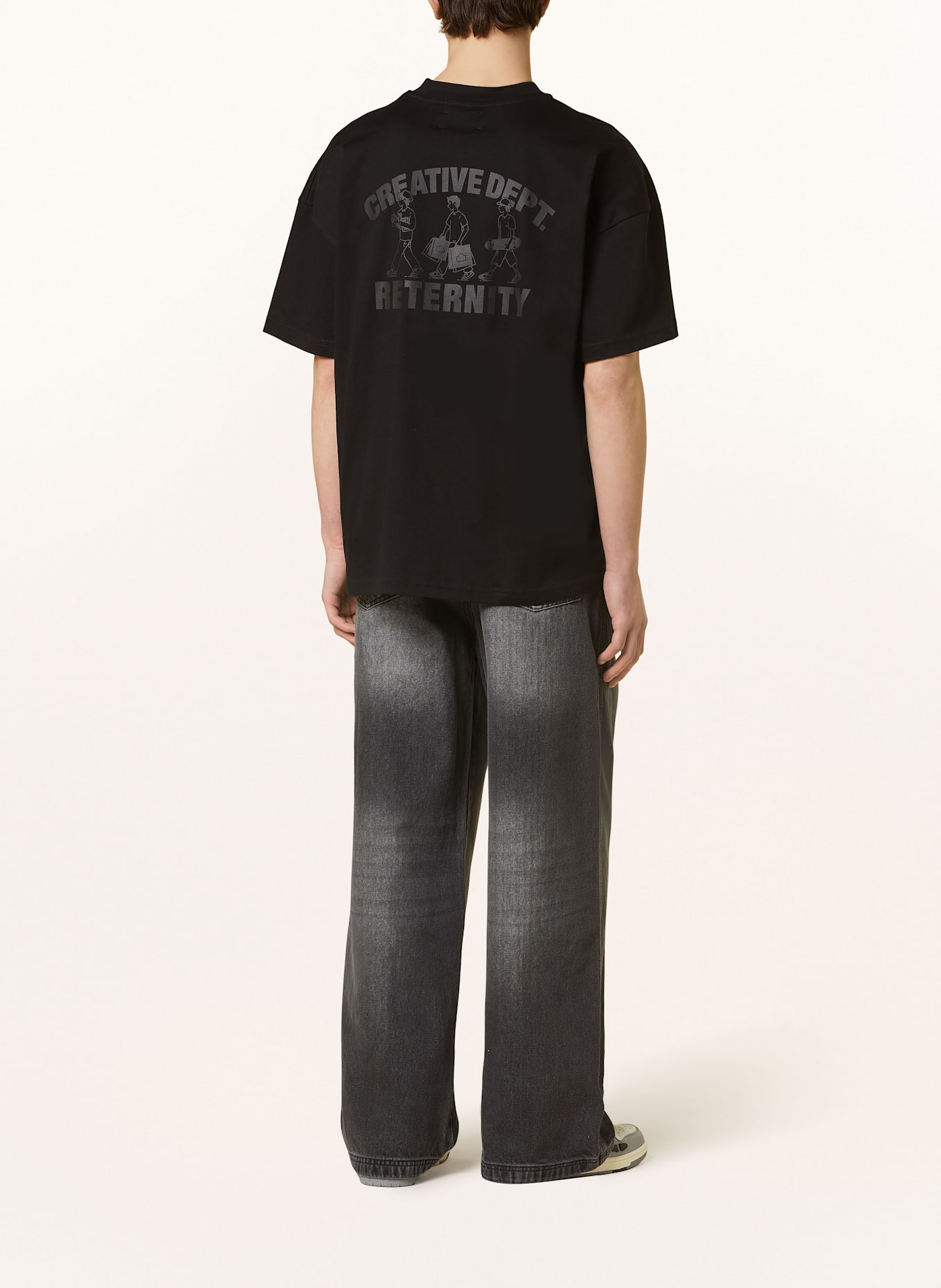 RETERNITY Džíny ESSENTIAL Regular Fit: WASHED BLACK
