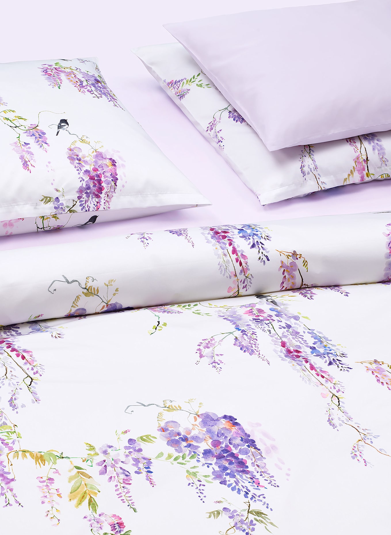 Christian Fischbacher Bettwäsche PURPLE RAIN: WEISS / ROSA / HELLLILA