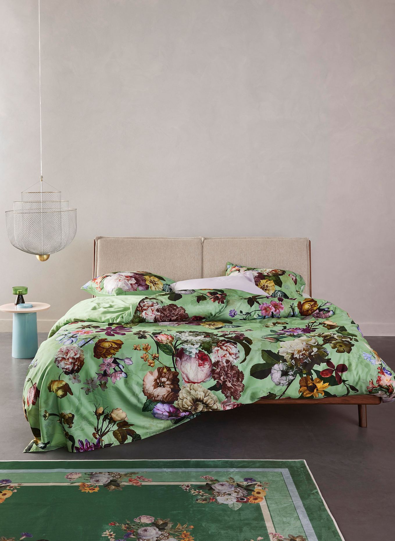 ESSENZA Bettwäsche FLEUR zum Wenden: HELLGRÜN / HELLROSA / DUNKELGELB