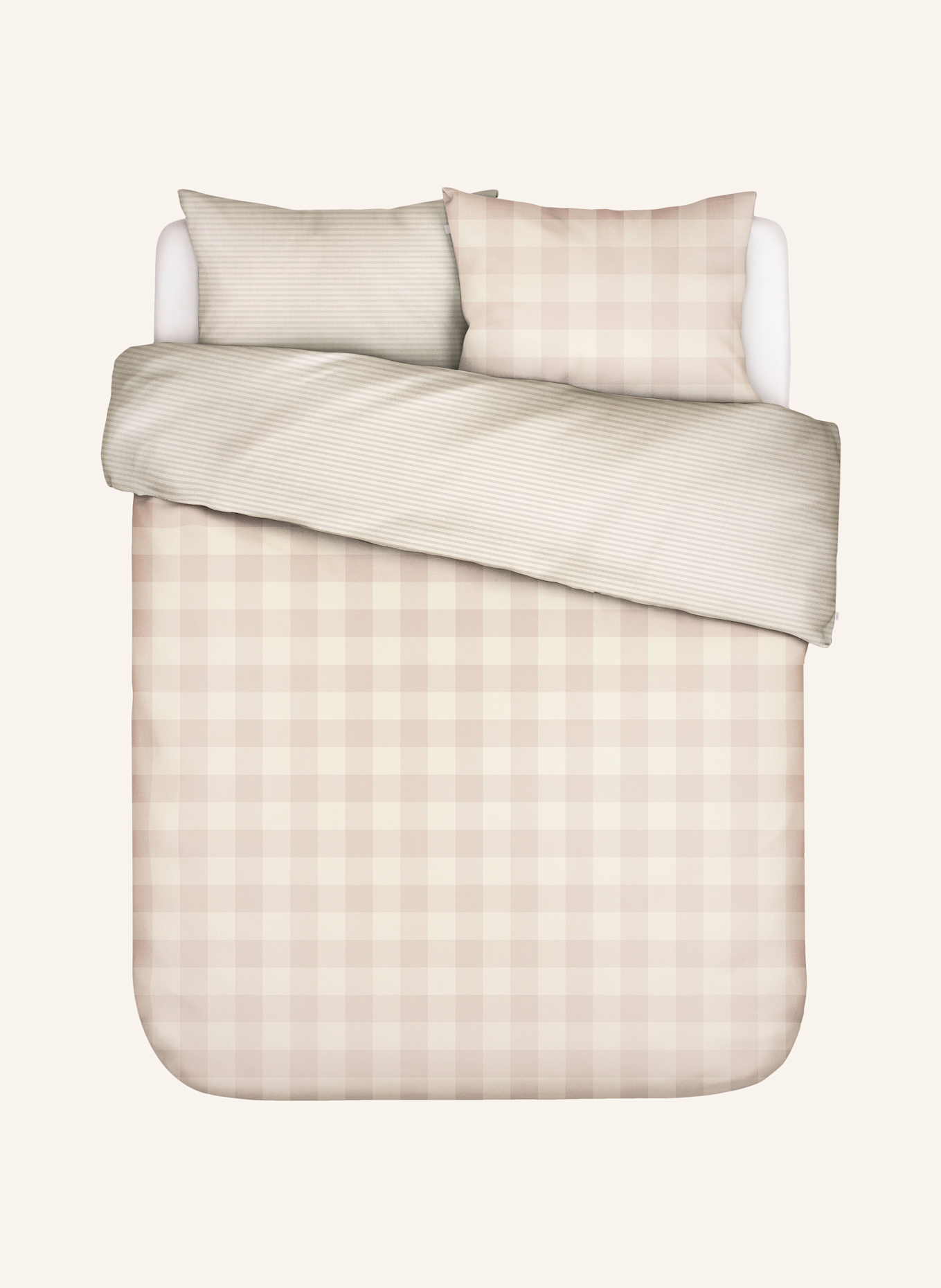 ESSENZA Linge de lit réversible CHESS: BEIGE