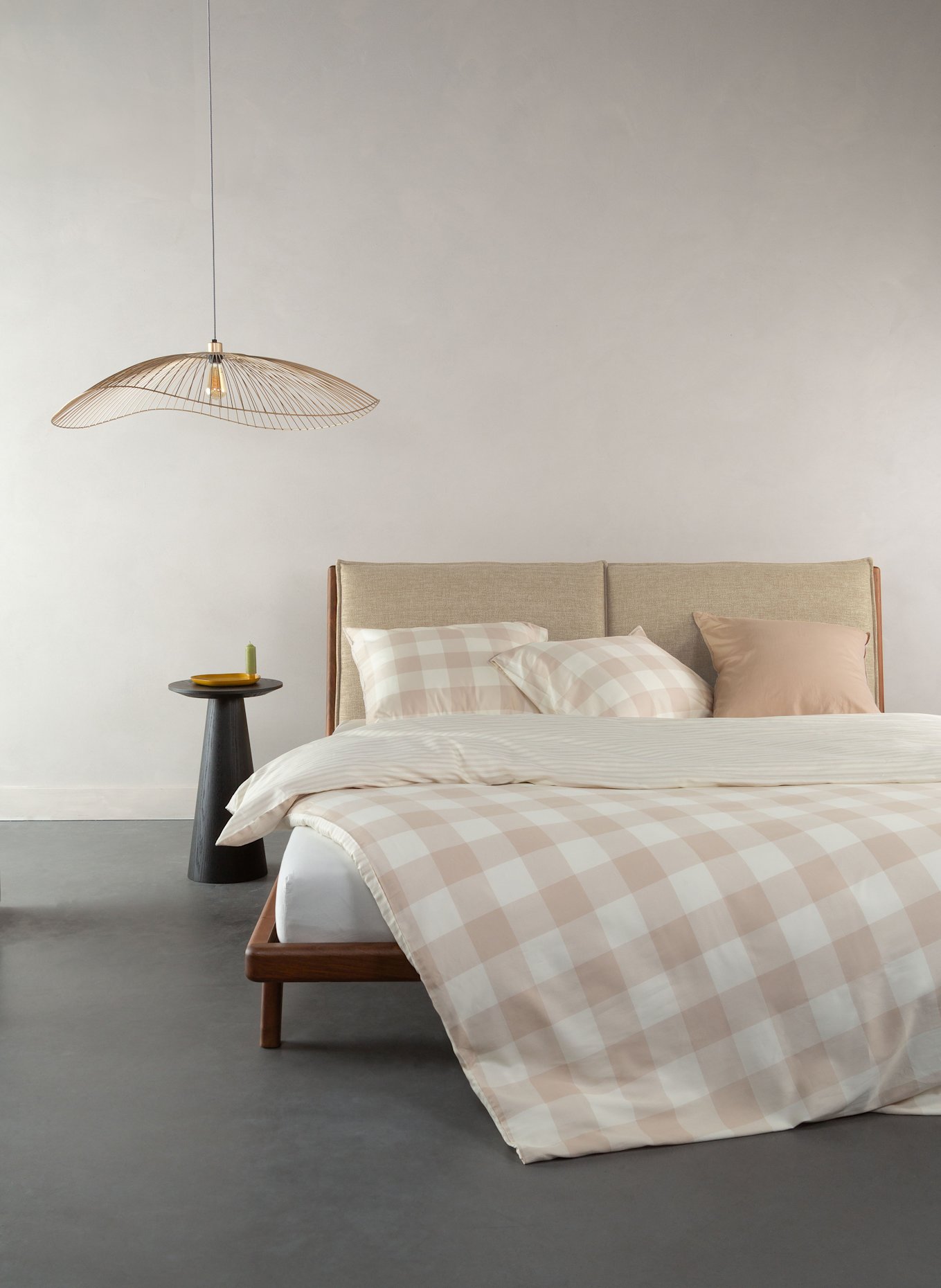 ESSENZA Linge de lit réversible CHESS: BEIGE