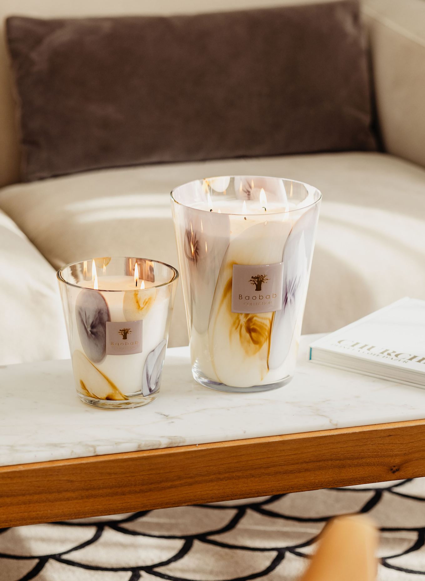 Baobab COLLECTION Duftkerze EILENROC: DUNKELGELB / GRAU
