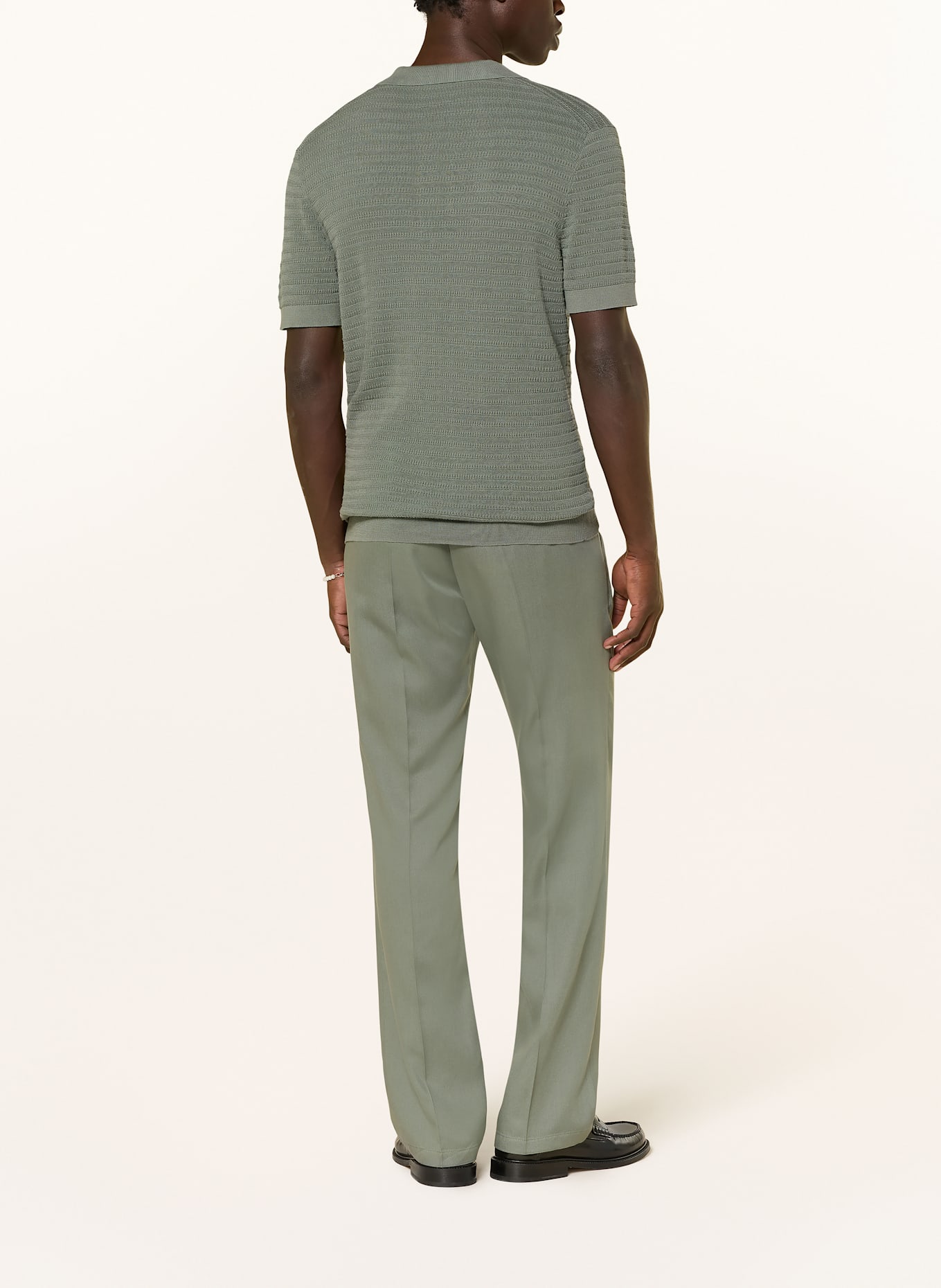 DRYKORN Úpletová polokošile BRAIAN: ZELENÁ