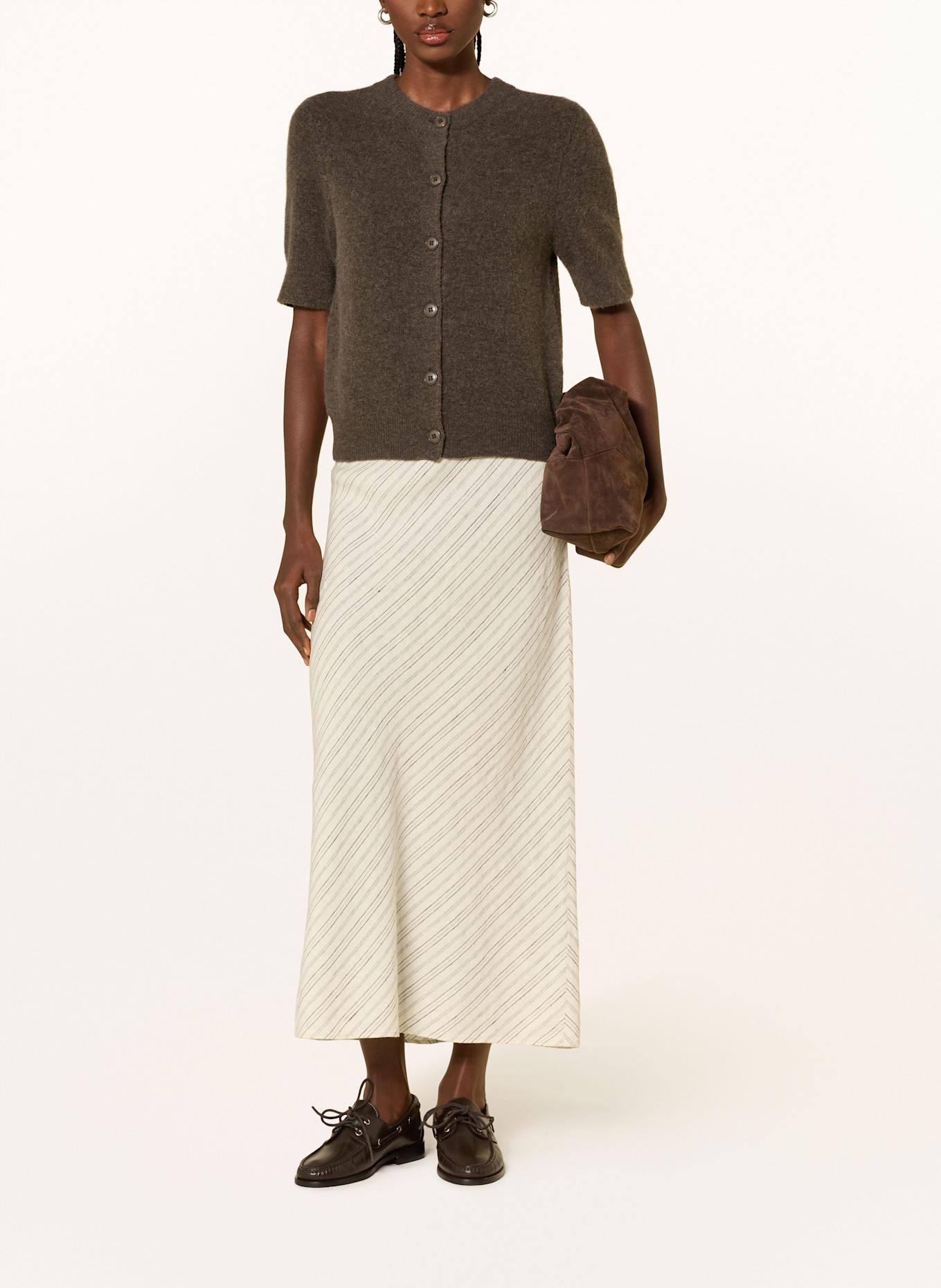 SAMSØE  SAMSØE Pletený kabátek SANOURA s merino vlnou a alpakou: TMAVĚ HNĚDÁ