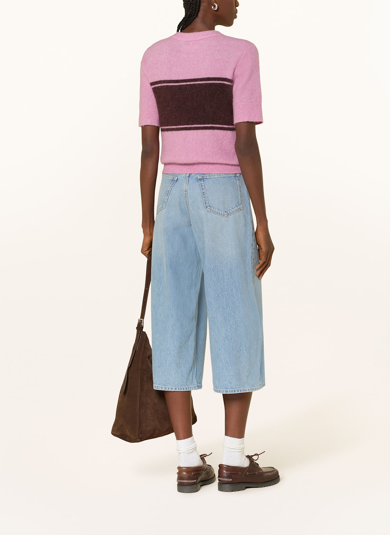 SAMSØE  SAMSØE SANOURA cardigan with merino wool and alpaca: ROSE / FUCHSIA