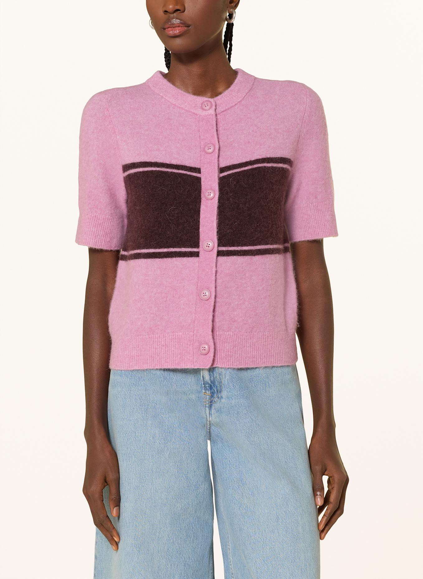 SAMSØE  SAMSØE SANOURA cardigan with merino wool and alpaca: ROSE / FUCHSIA