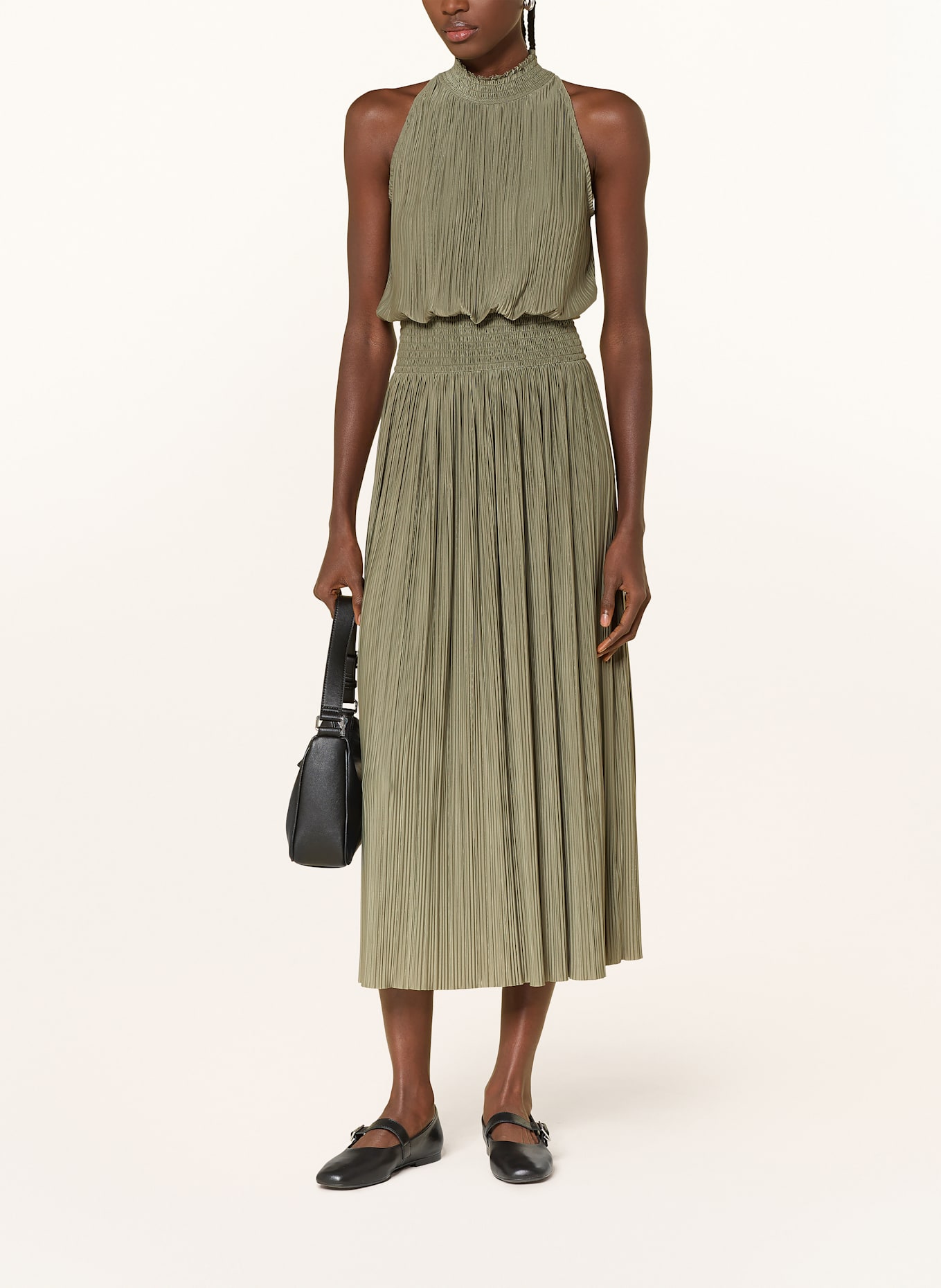 SAMSØE  SAMSØE Plisseekleid UMA: HELLGRÜN