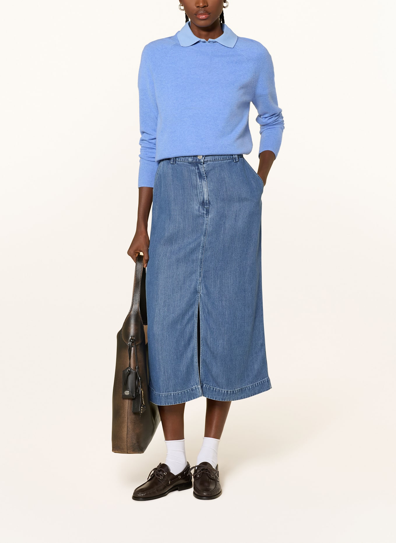 SAMSØE  SAMSØE Cashmere-Pullover BOSTON: HELLBLAU