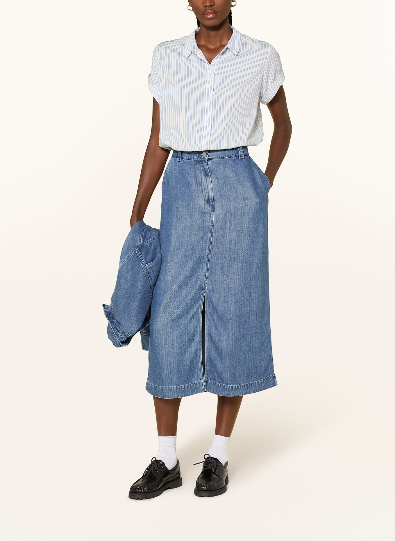 SAMSØE  SAMSØE Blouse MAJAN: WHITE / LIGHT BLUE / GRAY