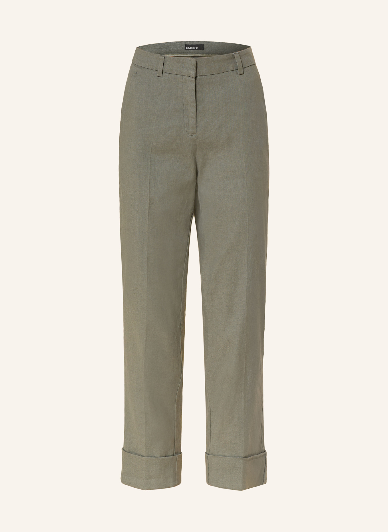 CAMBIO 7/8 pants KRYSTAL with linen: KHAKI