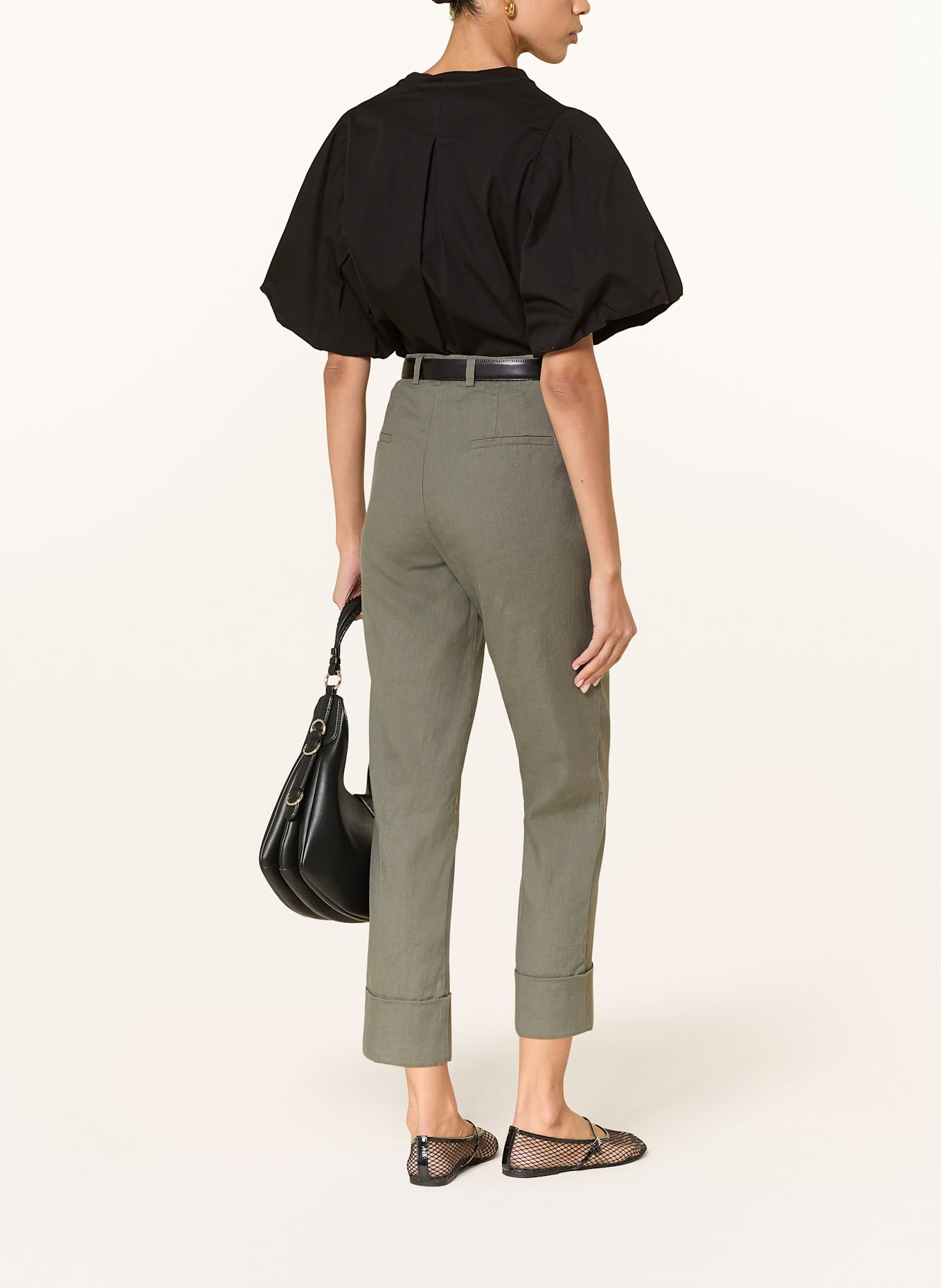 CAMBIO 7/8 pants KRYSTAL with linen: KHAKI