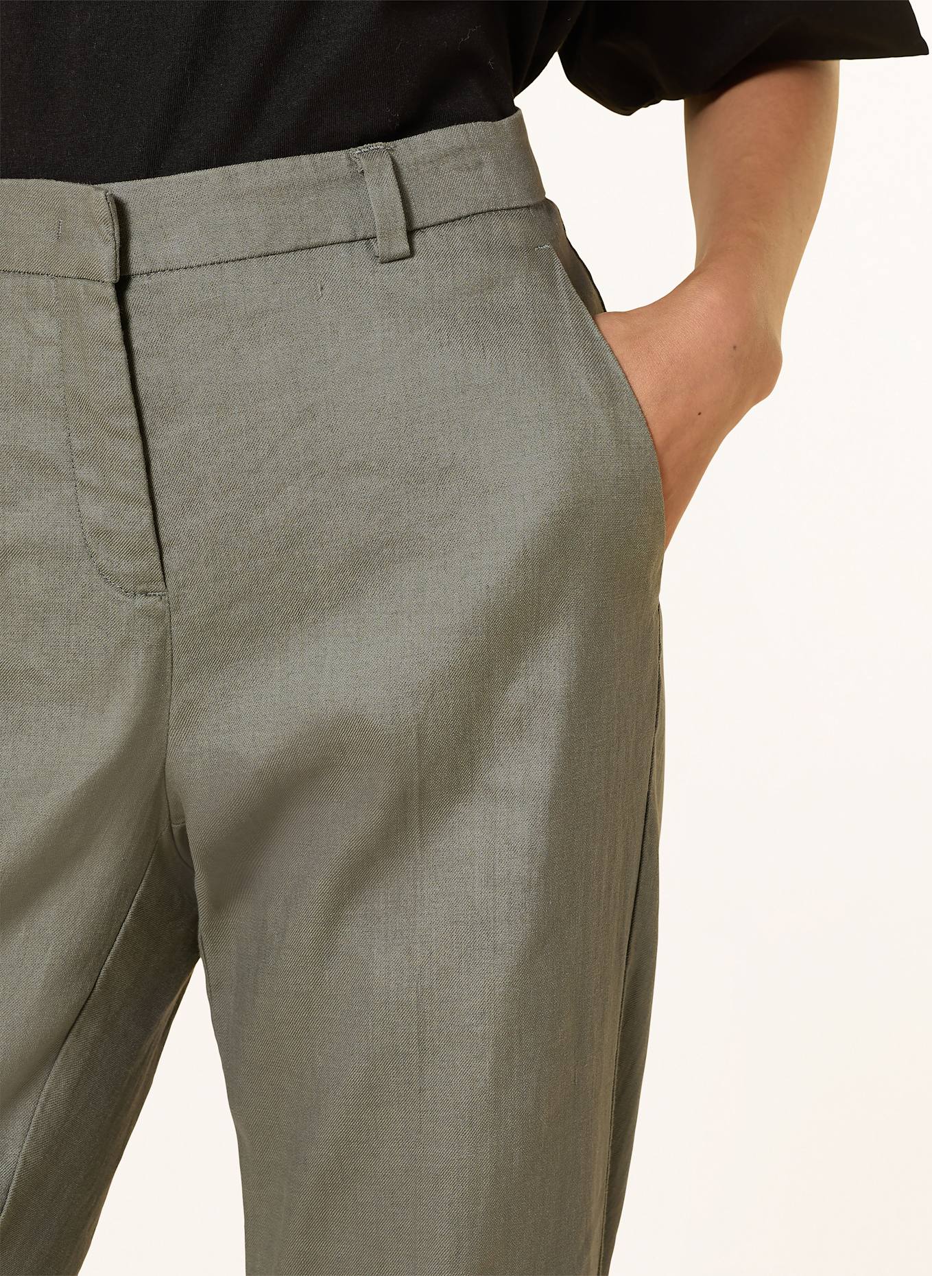 CAMBIO 7/8 pants KRYSTAL with linen: KHAKI