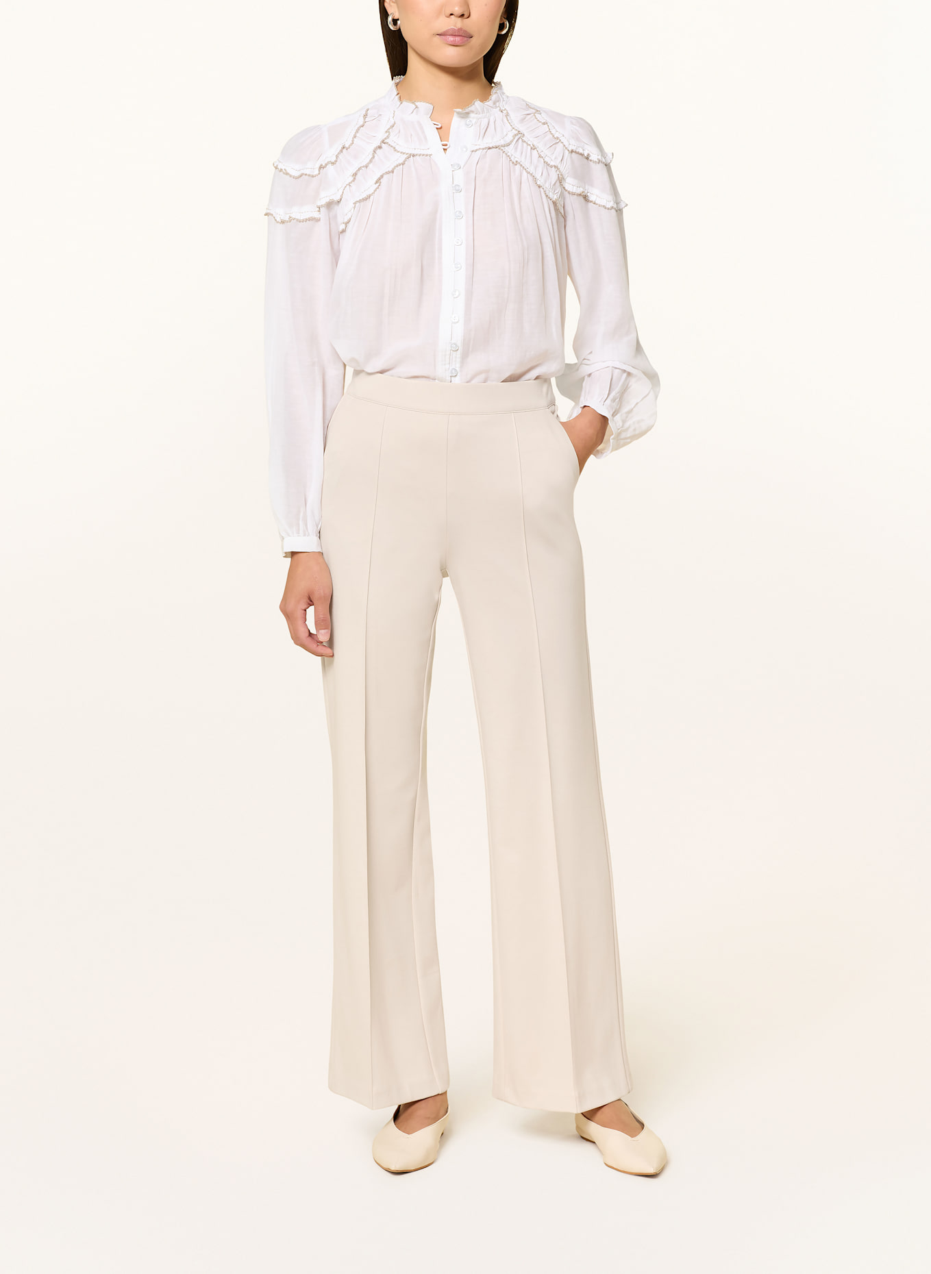 CAMBIO Spodnie marlena AVA: KREMOWY