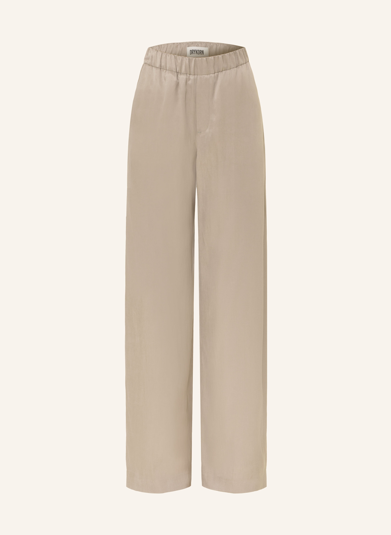 DRYKORN CONSIDER satin wide leg trousers: GREEN