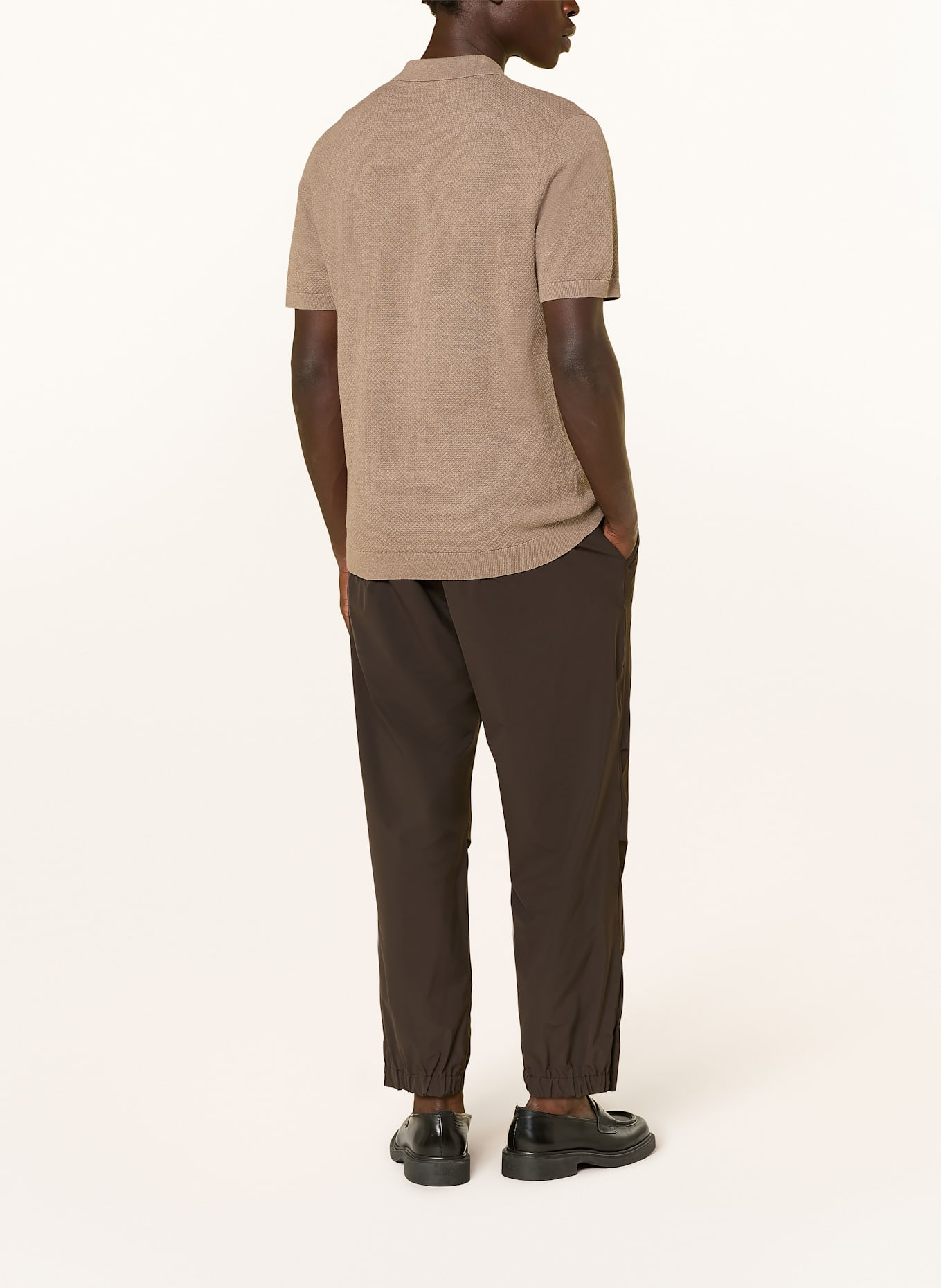 DRYKORN Knitted polo shirt TRITON Regular Fit: BROWN