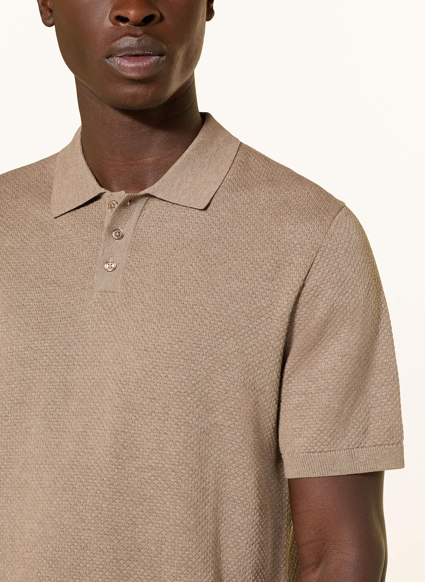 DRYKORN Knitted polo shirt TRITON Regular Fit: BROWN