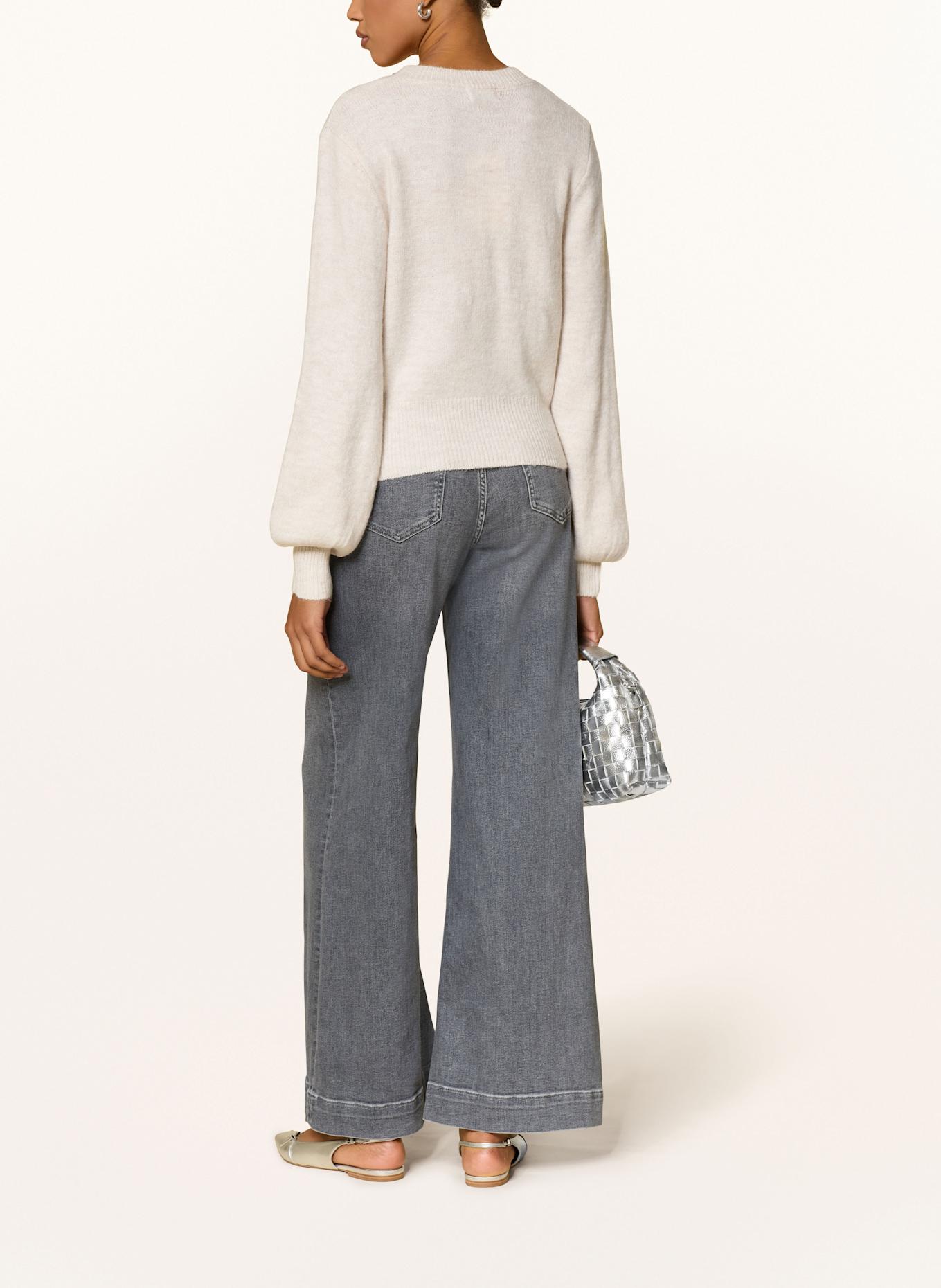 ONLY Pullover mit Schmucksteinen und Schmuckperlen: CREME