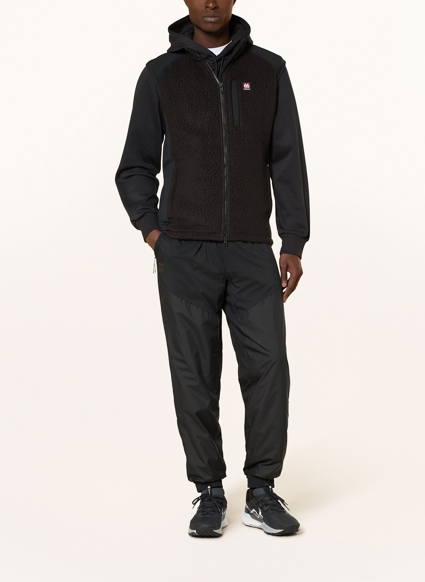 66°NORTH Fleeceweste TINDUR: SCHWARZ