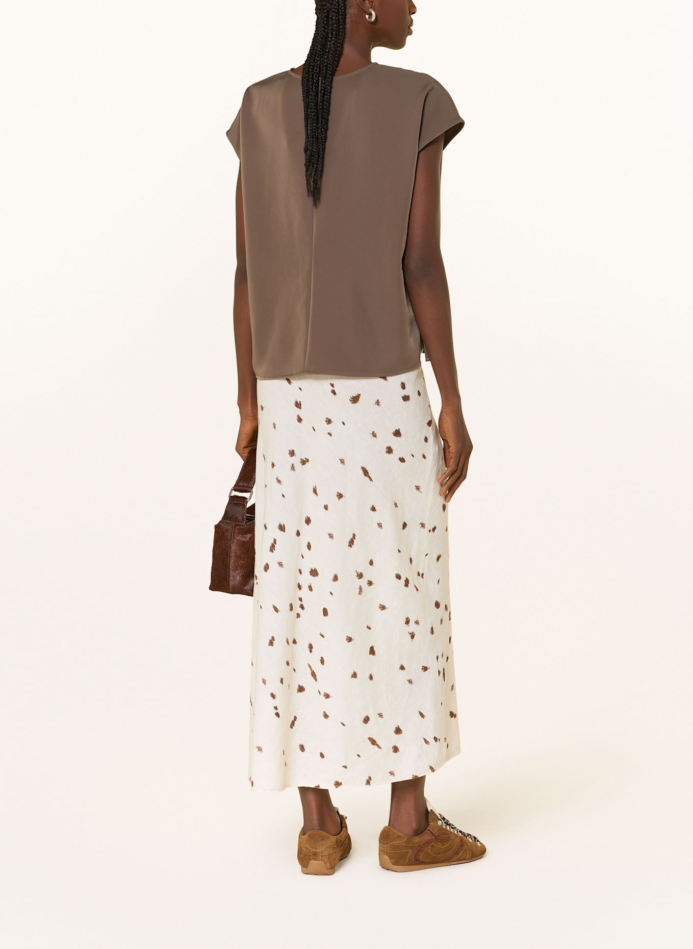 SAMSØE SAMSØE Lněná sukně SAAGNETA: REŽNÁ / HNĚDÁ