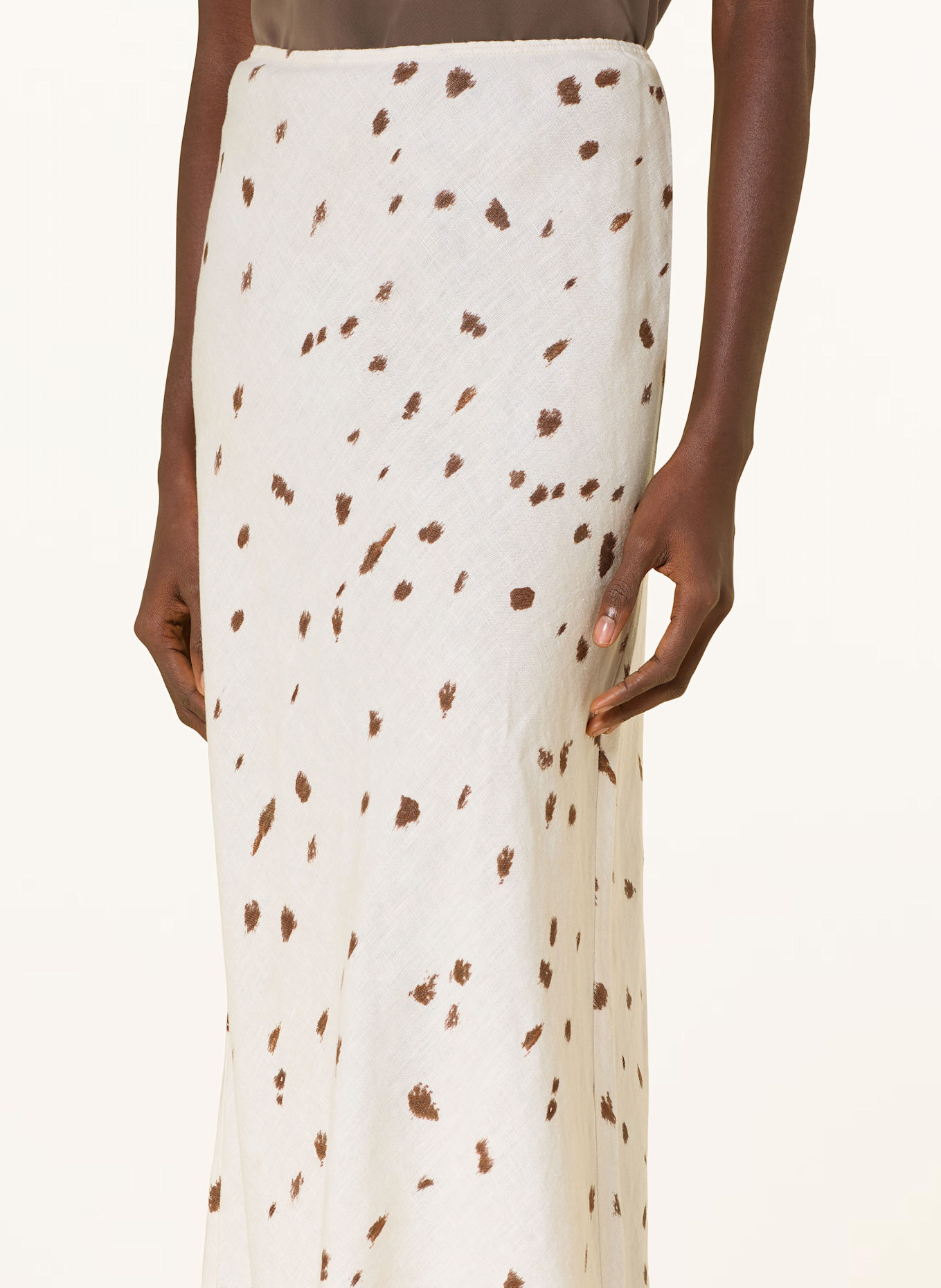 SAMSØE SAMSØE Lněná sukně SAAGNETA: REŽNÁ / HNĚDÁ