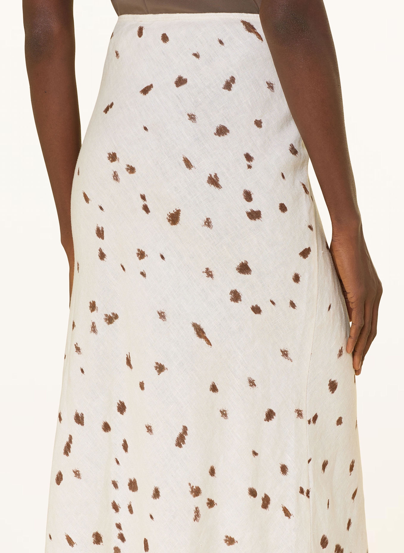 SAMSØE SAMSØE Lněná sukně SAAGNETA: REŽNÁ / HNĚDÁ