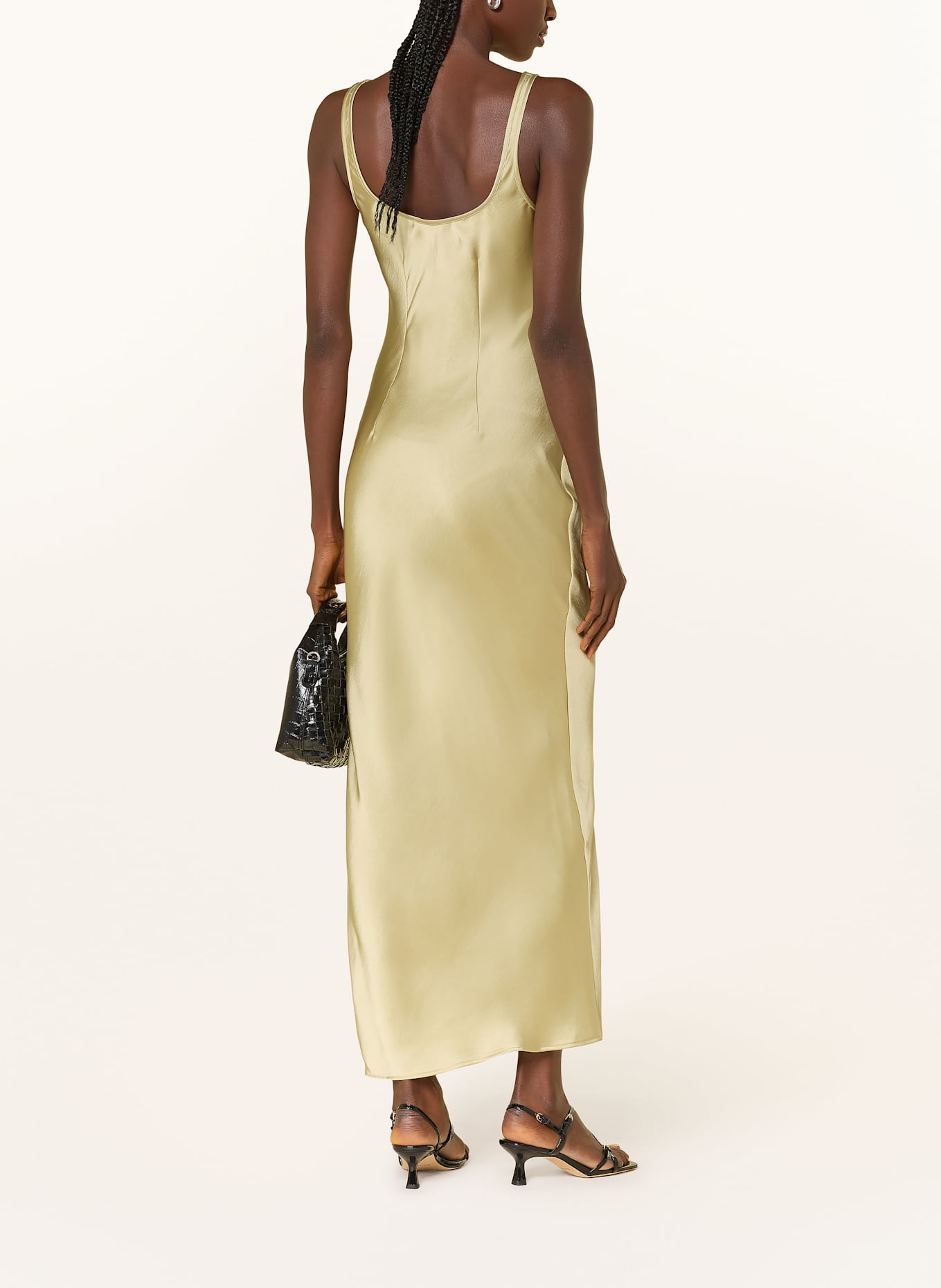 SAMSØE SAMSØE Satinkleid SUNNA: HELLGRÜN