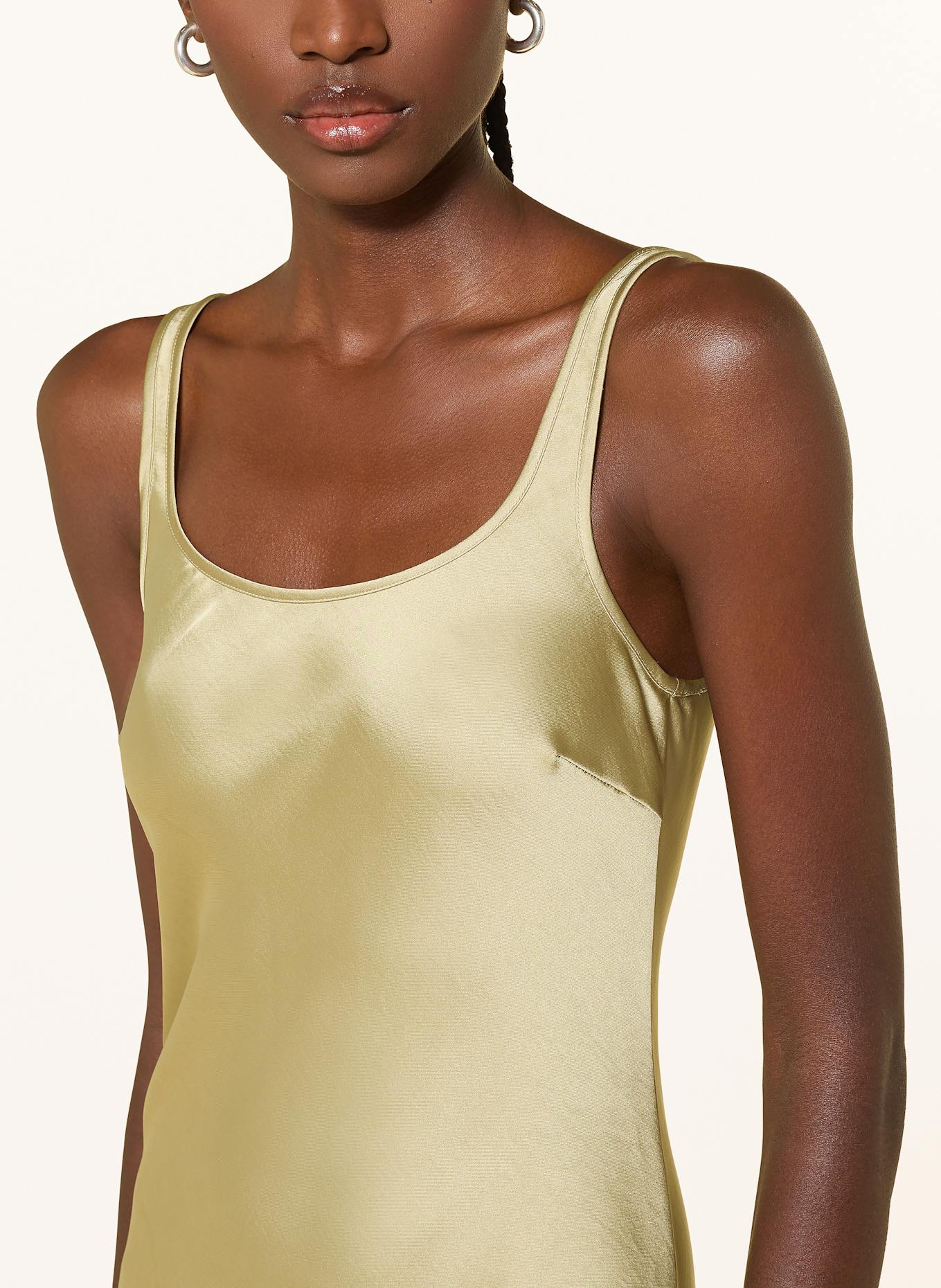 SAMSØE SAMSØE Satinkleid SUNNA: HELLGRÜN