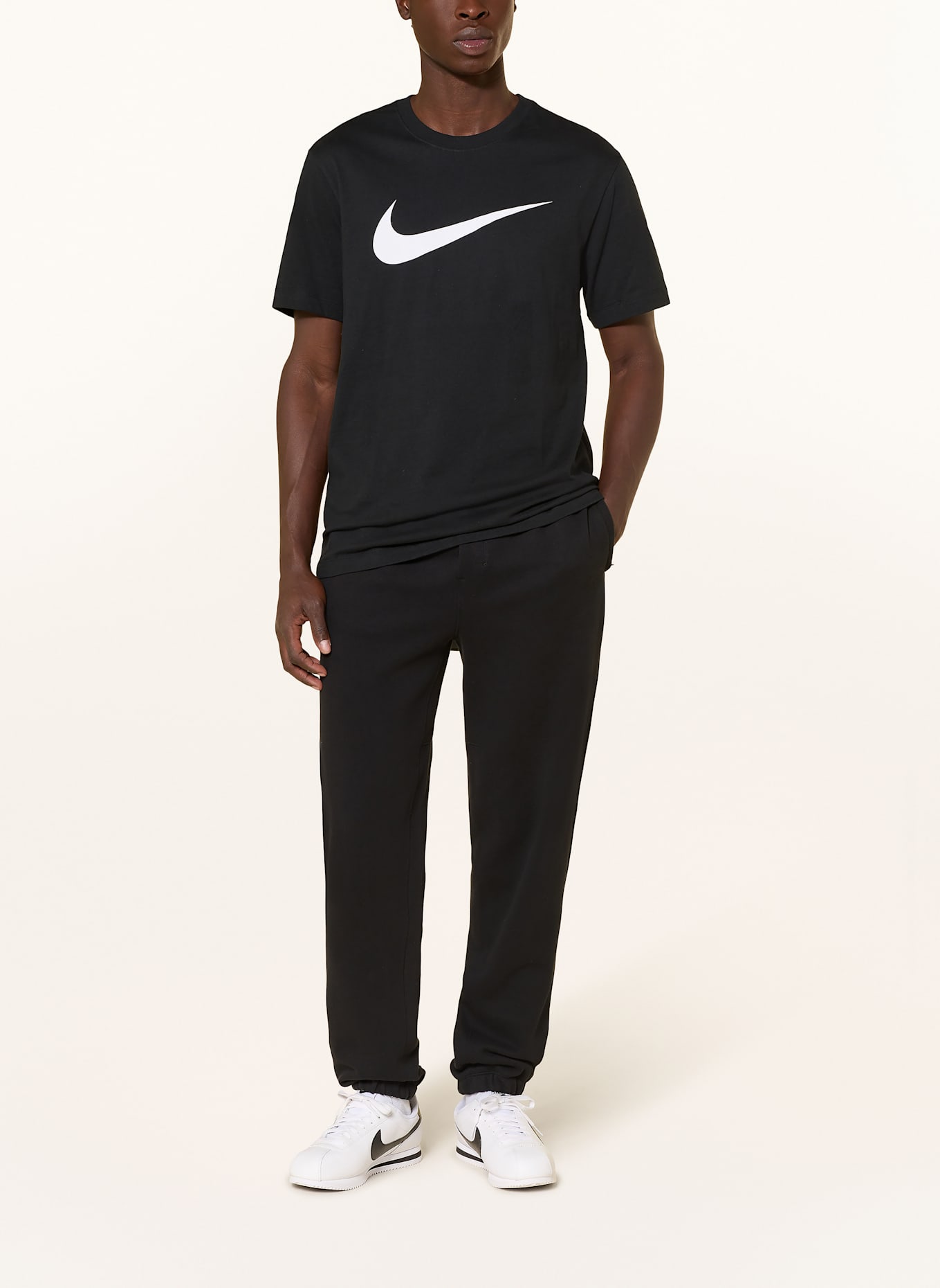 Nike T-shirt ICON SWOOSH: CZARNY / BIAŁY