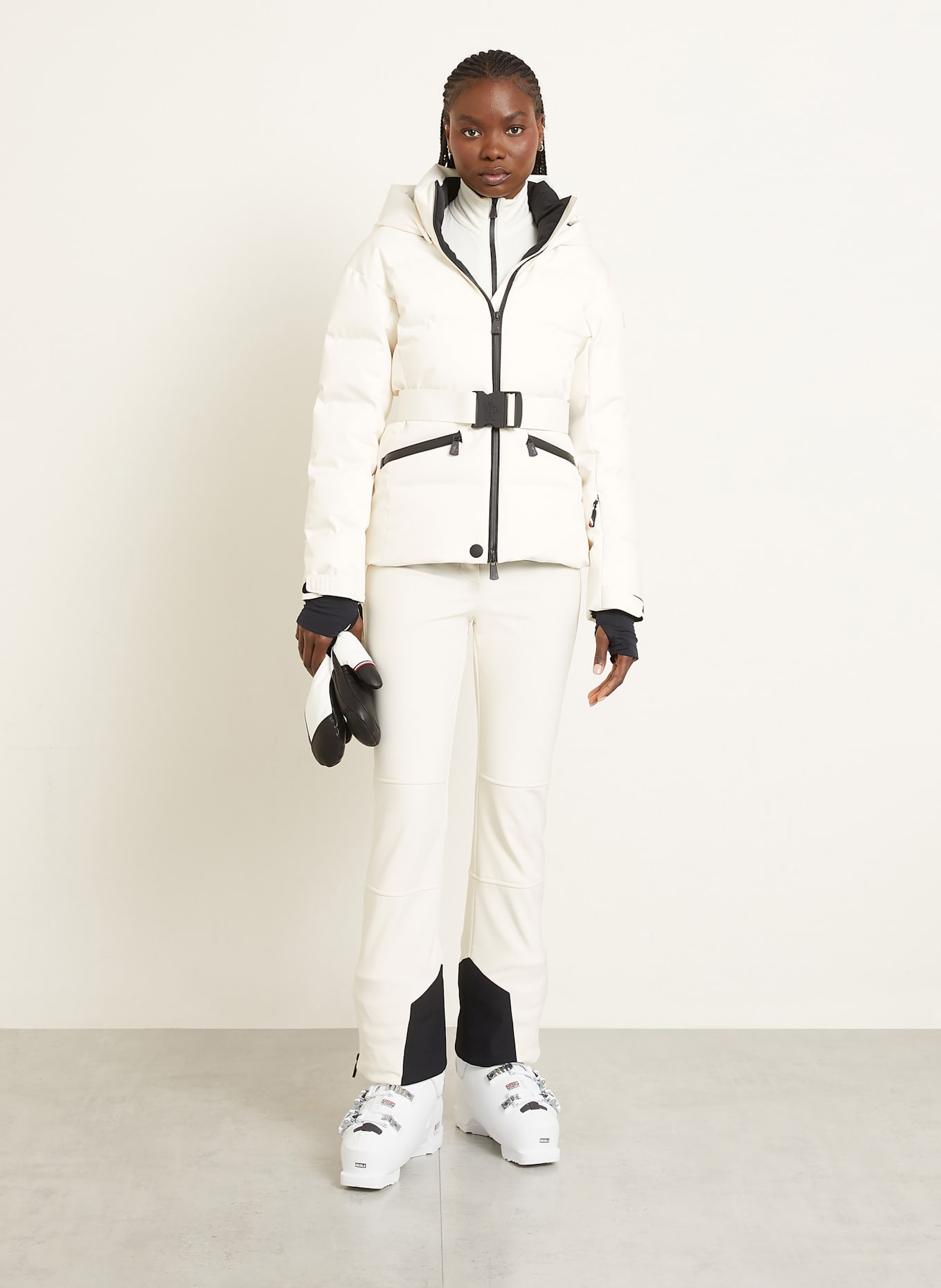 MONCLER GRENOBLE Softshell-Skihose: ECRU