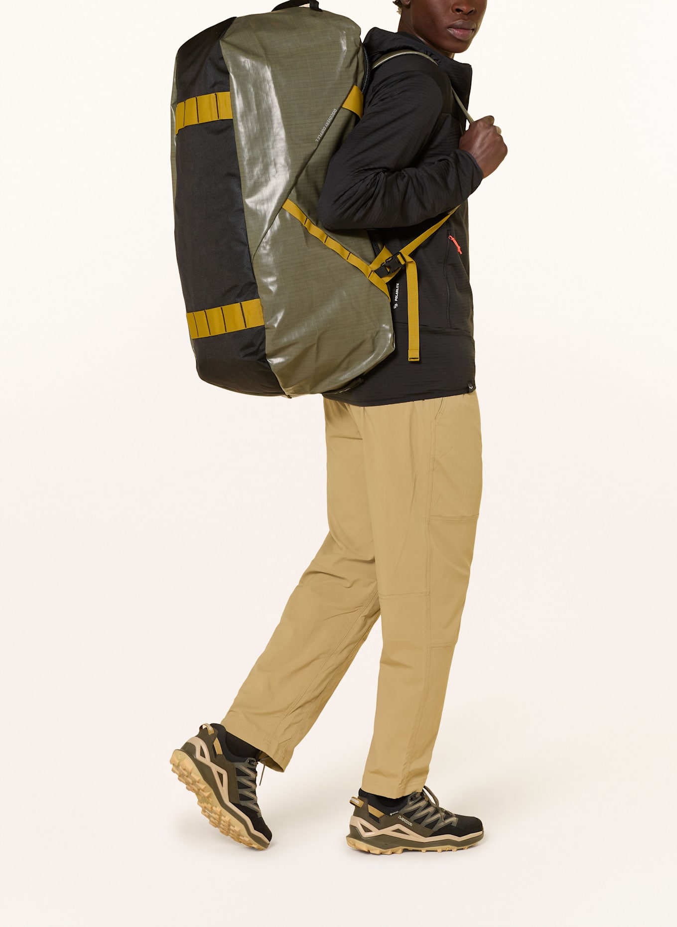 SALEWA Reisetasche DISCOVERY DUFFLE LARGE 90 l: OLIV / SCHWARZ / DUNKELGELB