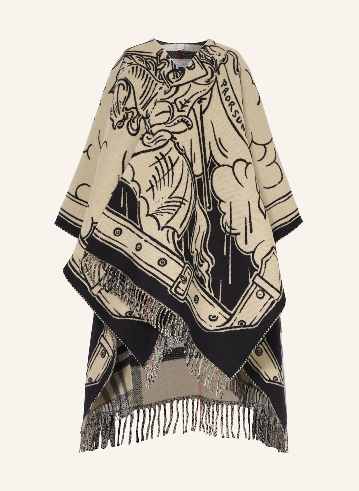 BURBERRY Cape: BEIGE / BLACK
