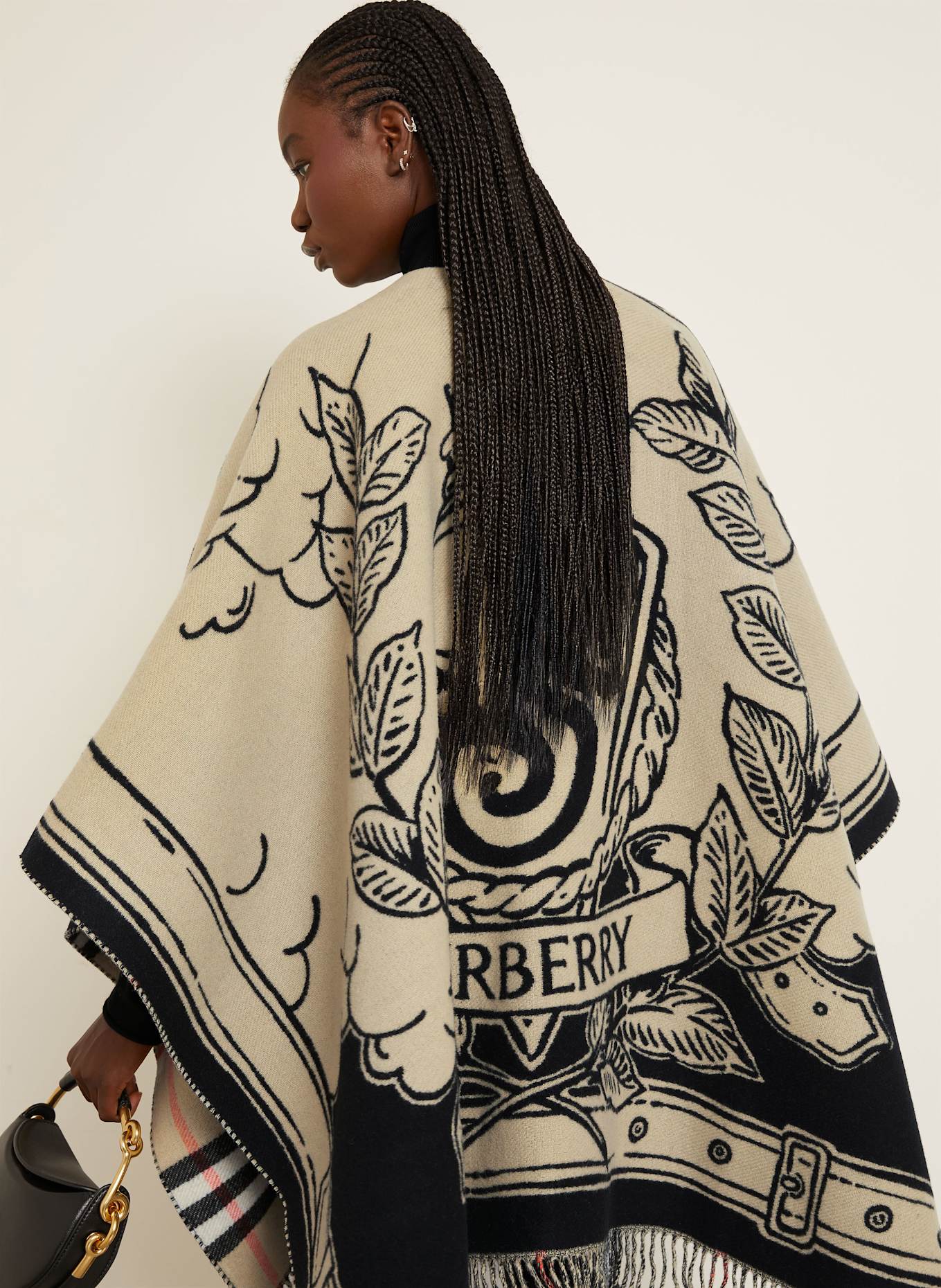 BURBERRY Cape: BEIGE / BLACK