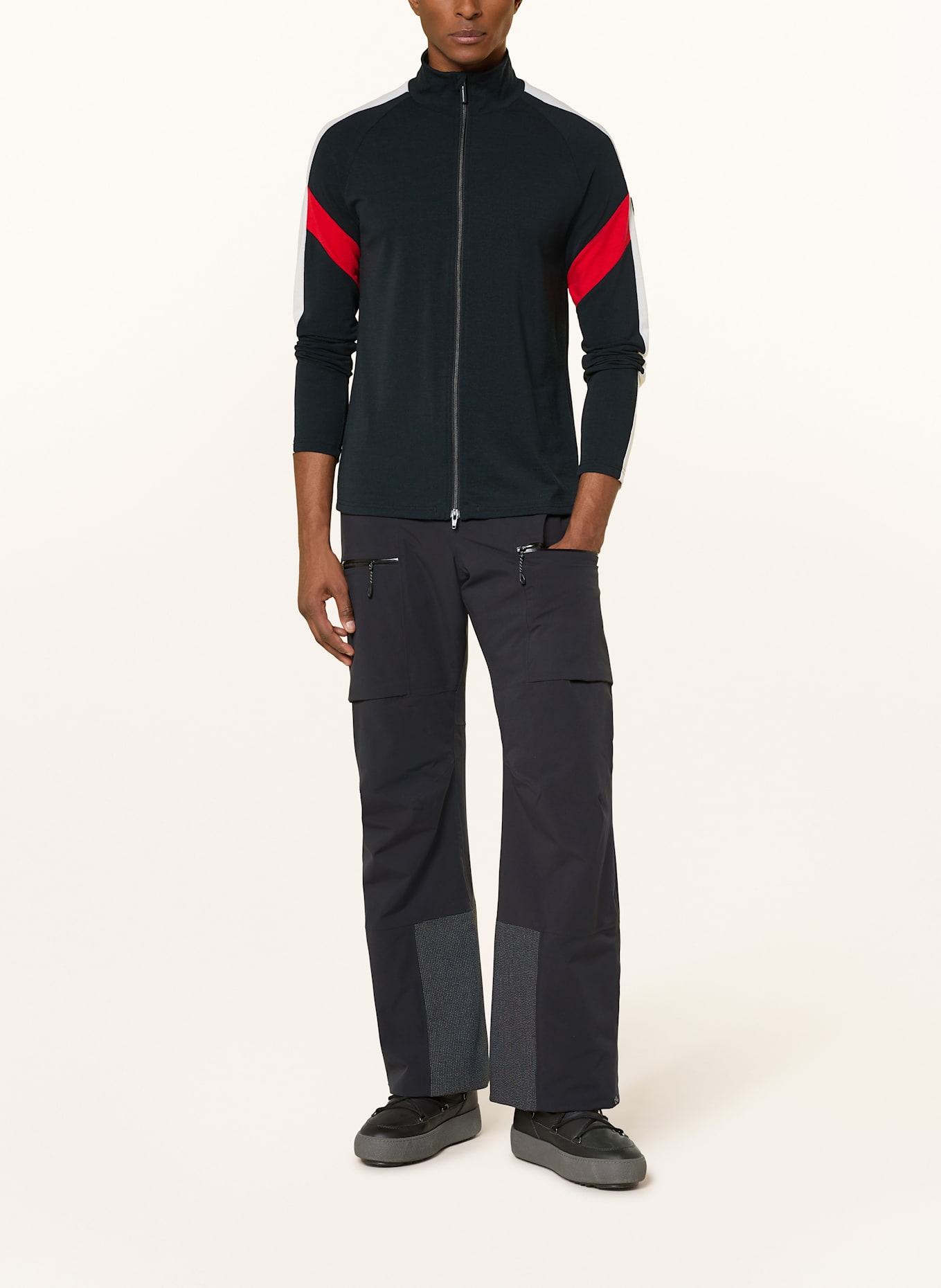 WE NORWEGIANS Midlayer-Jacke ZERMATT: SCHWARZ / WEISS / ROT