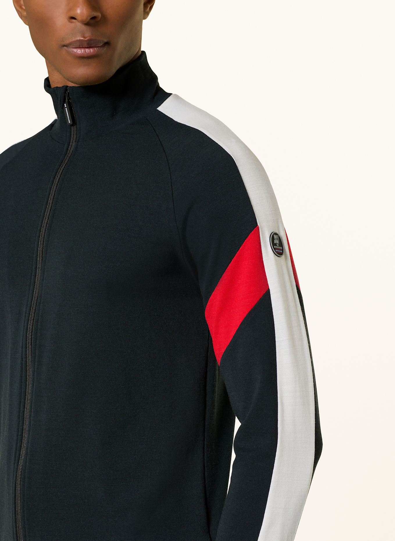 WE NORWEGIANS Midlayer-Jacke ZERMATT: SCHWARZ / WEISS / ROT