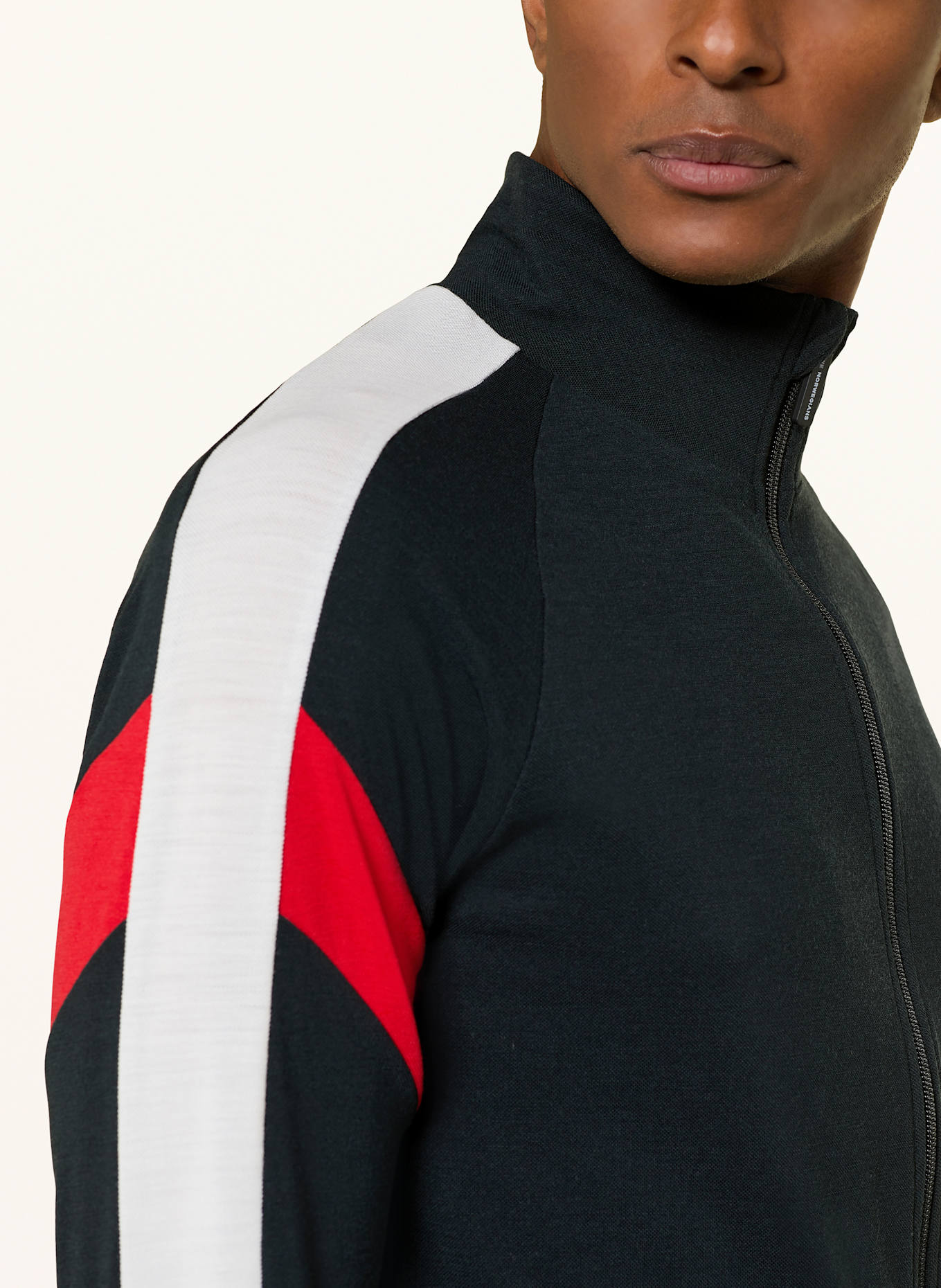 WE NORWEGIANS Midlayer-Jacke ZERMATT: SCHWARZ / WEISS / ROT