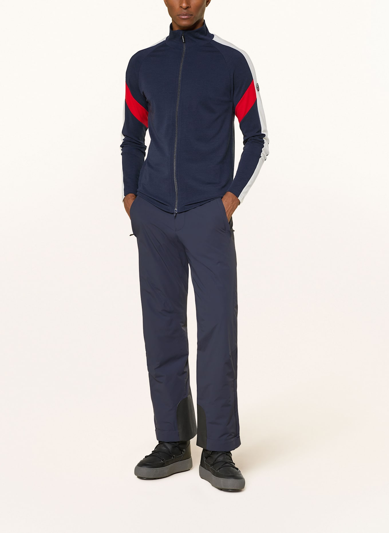 WE NORWEGIANS Midlayer-Jacke ZERMATT: DUNKELBLAU / ROT / WEISS