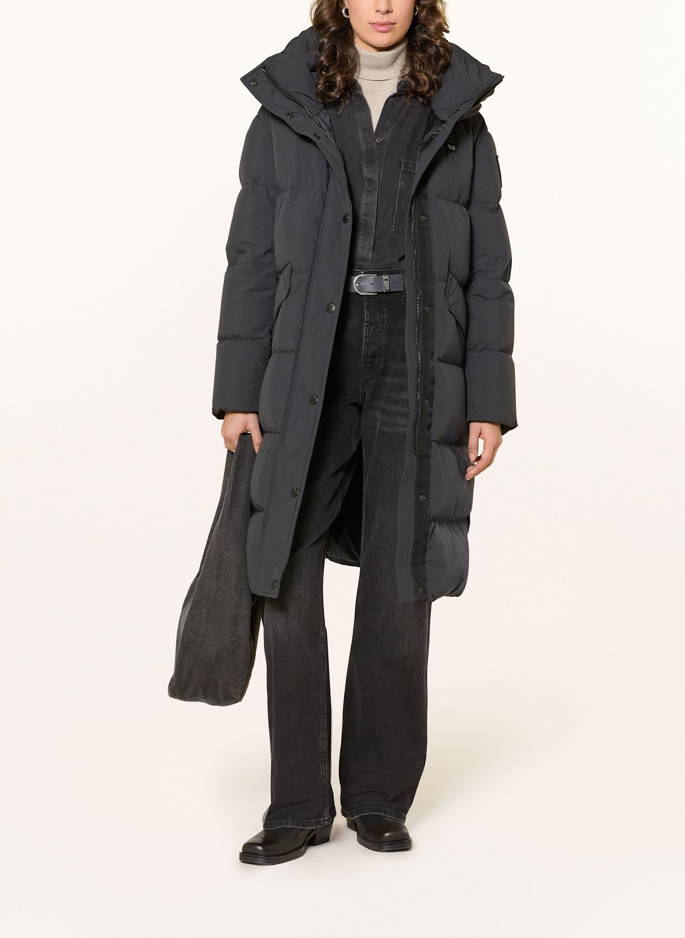 Blauer Daunenmantel LENA: SCHWARZ