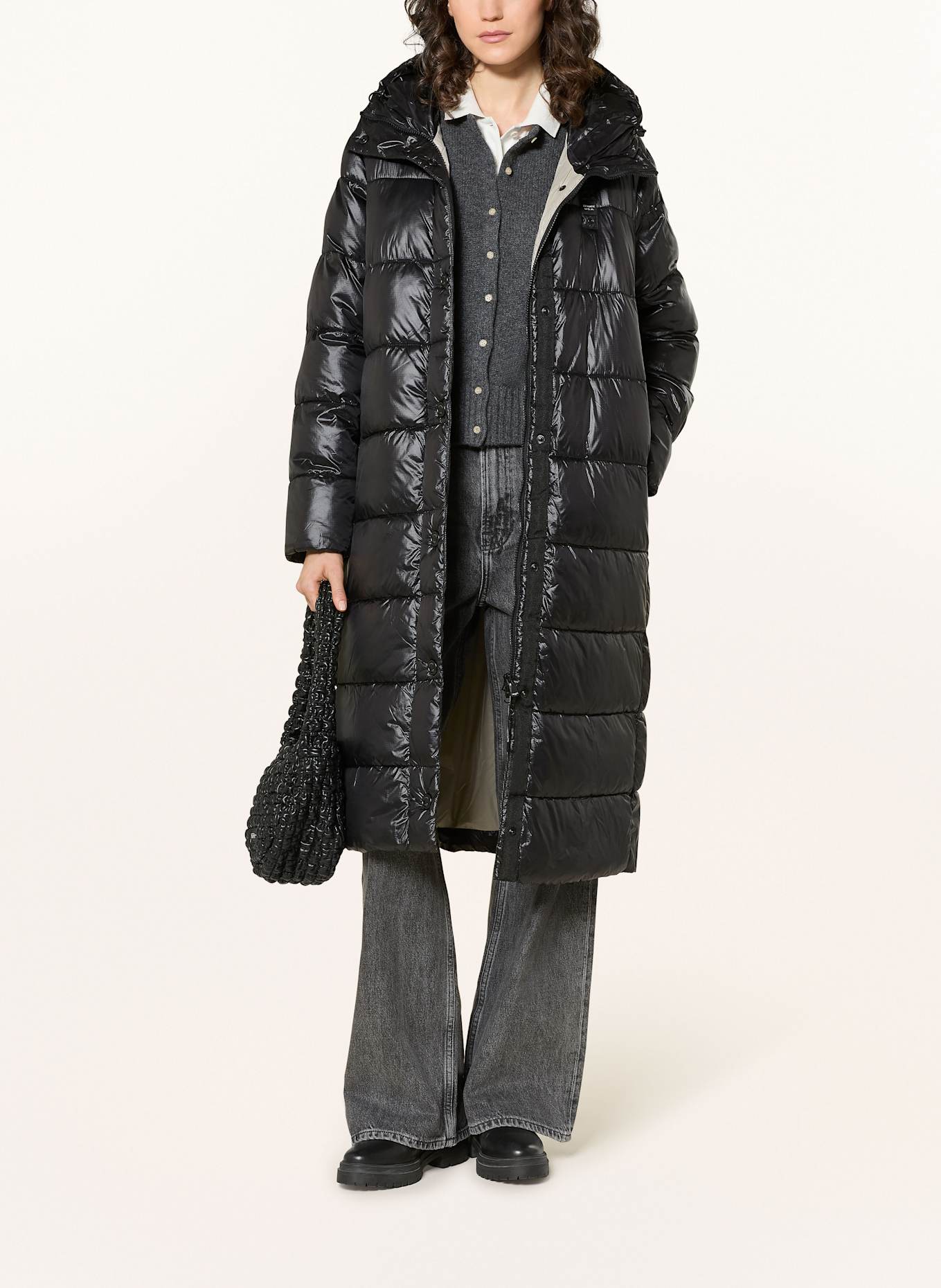 Blauer Steppmantel BELLEVUE mit DUPONT™ SORONA®-Isolierung: SCHWARZ