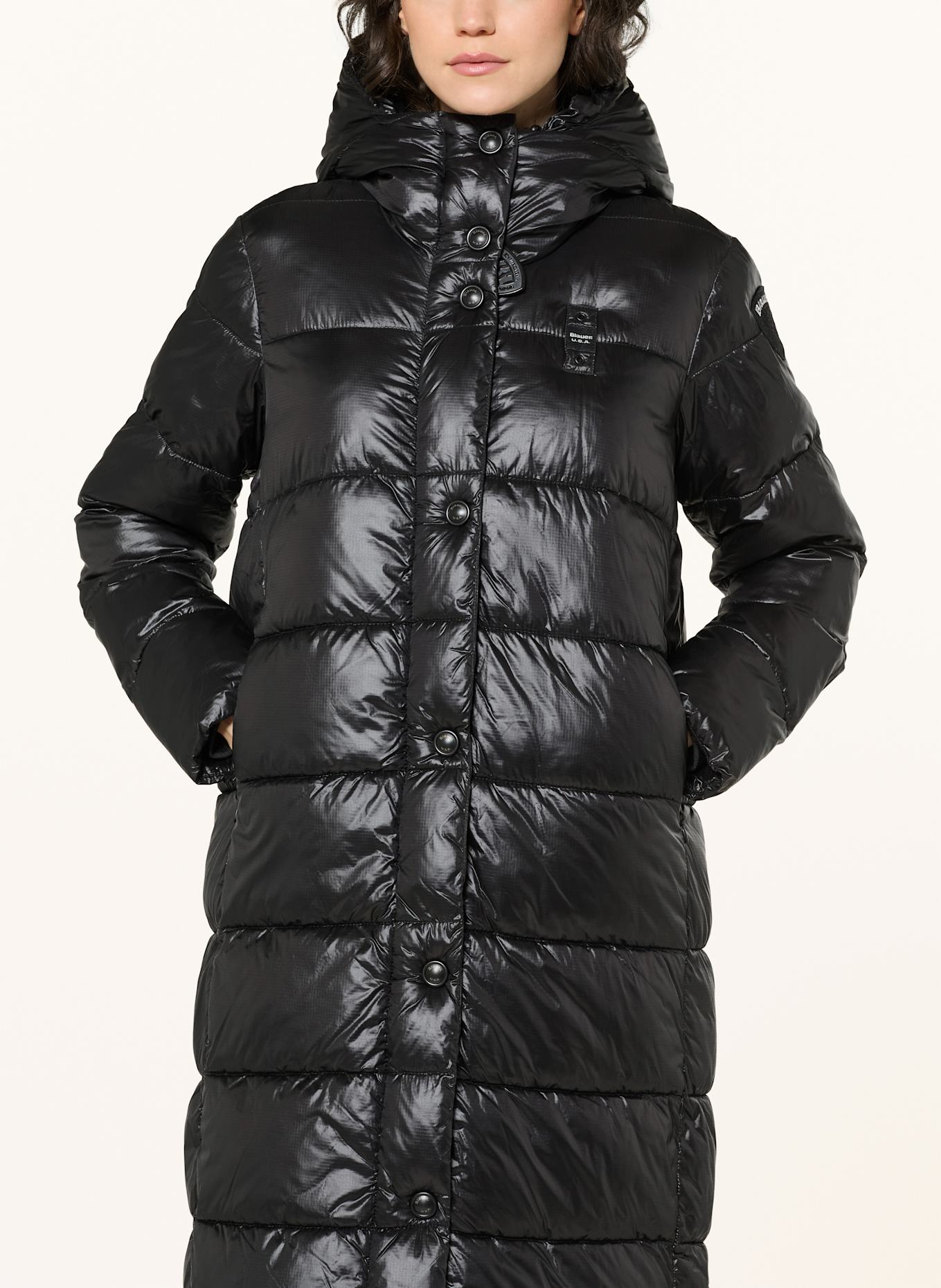 Blauer Steppmantel BELLEVUE mit DUPONT™ SORONA®-Isolierung: SCHWARZ