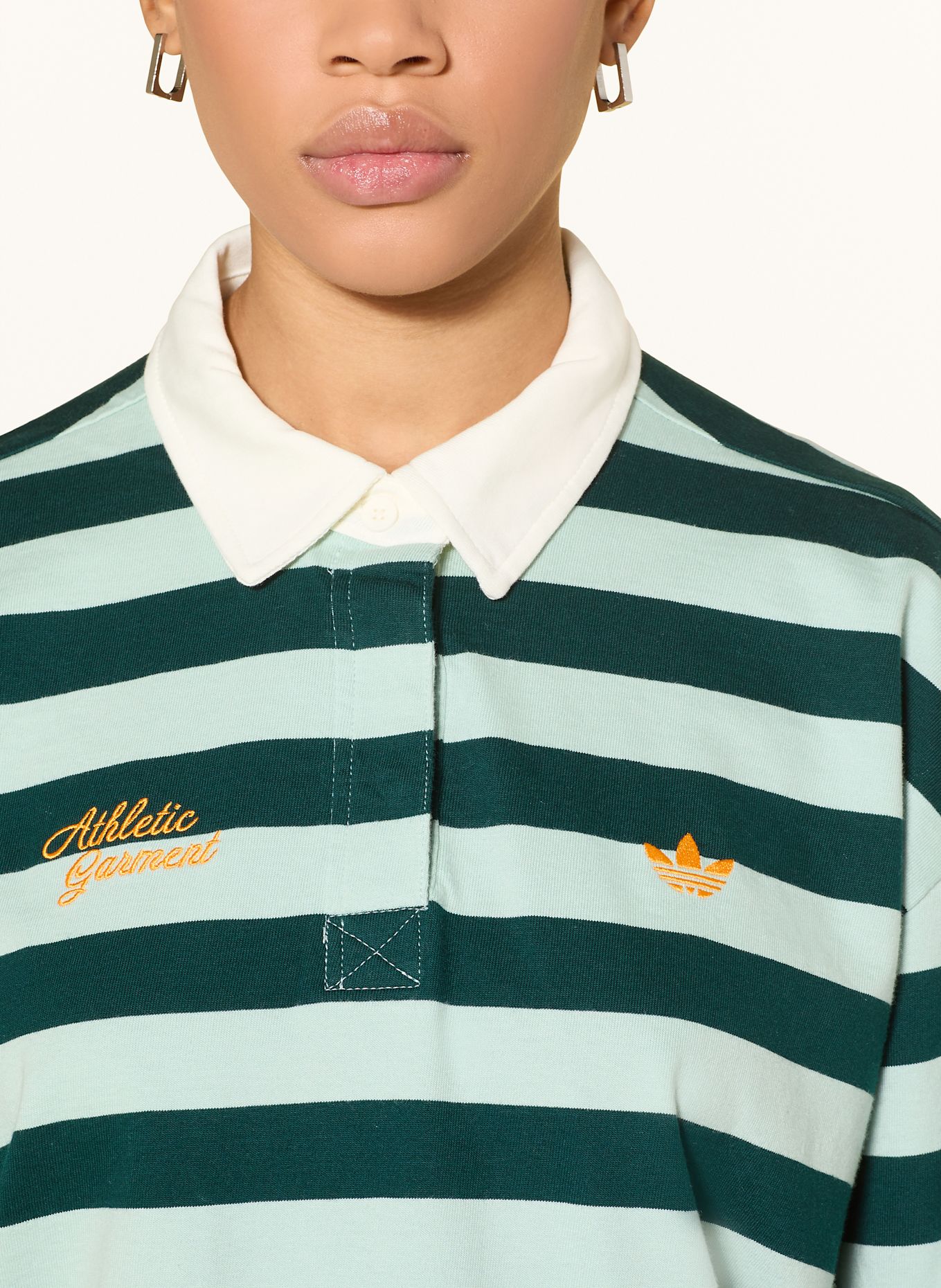 adidas Originals Jersey-Poloshirt ATHL DEPT STRIPED GRAPHIC: PETROL / TÜRKIS