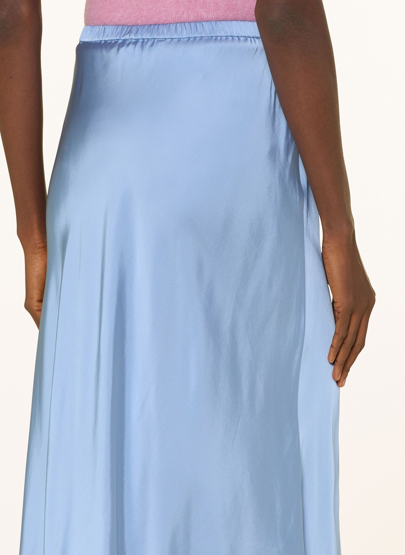 SAMSØE  SAMSØE Saténová sukně SAMILEY: TMAVĚ MODRÁ