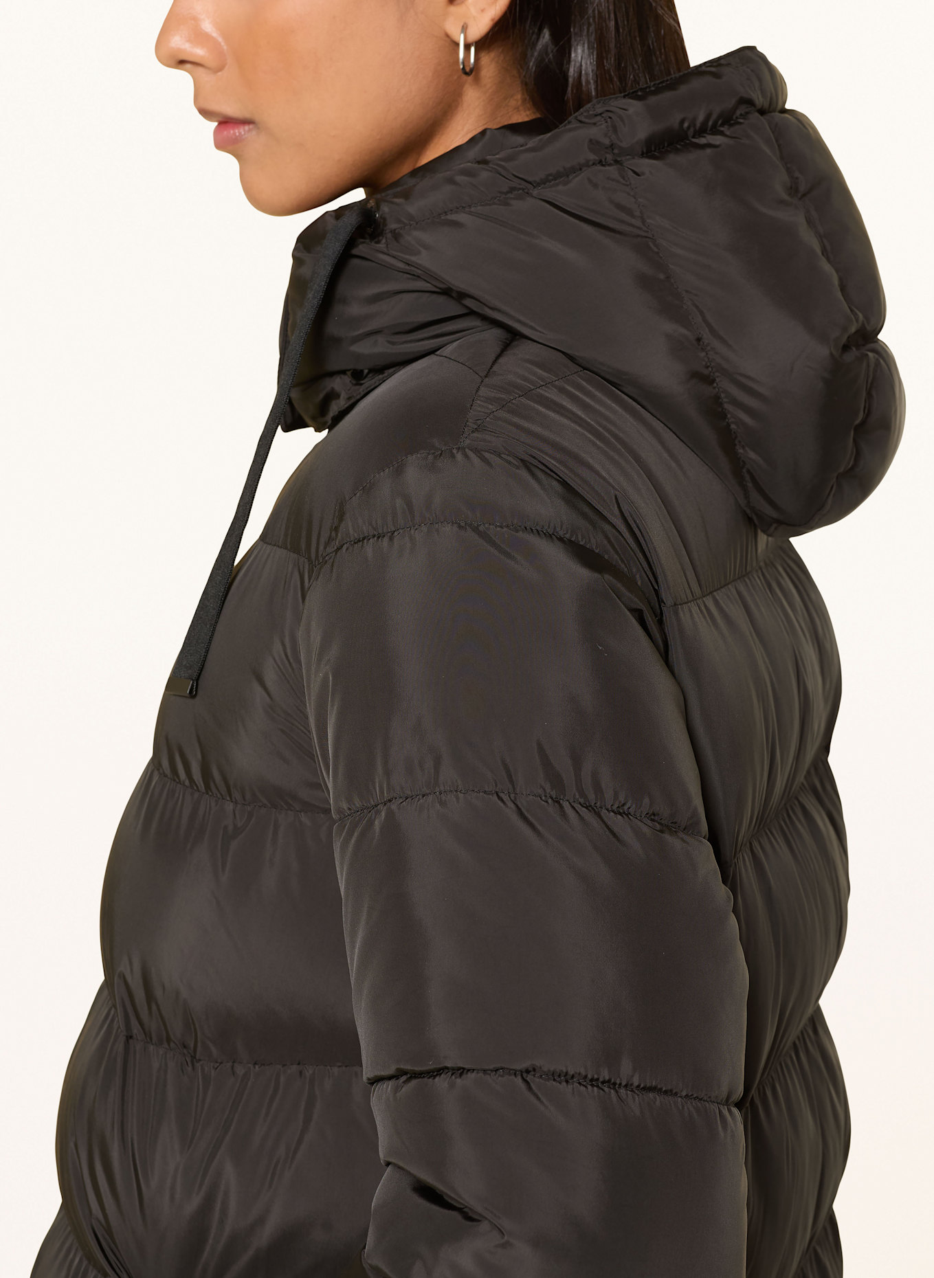 FUCHS SCHMITT Steppmantel mit abnehmbarer Kapuze: SCHWARZ